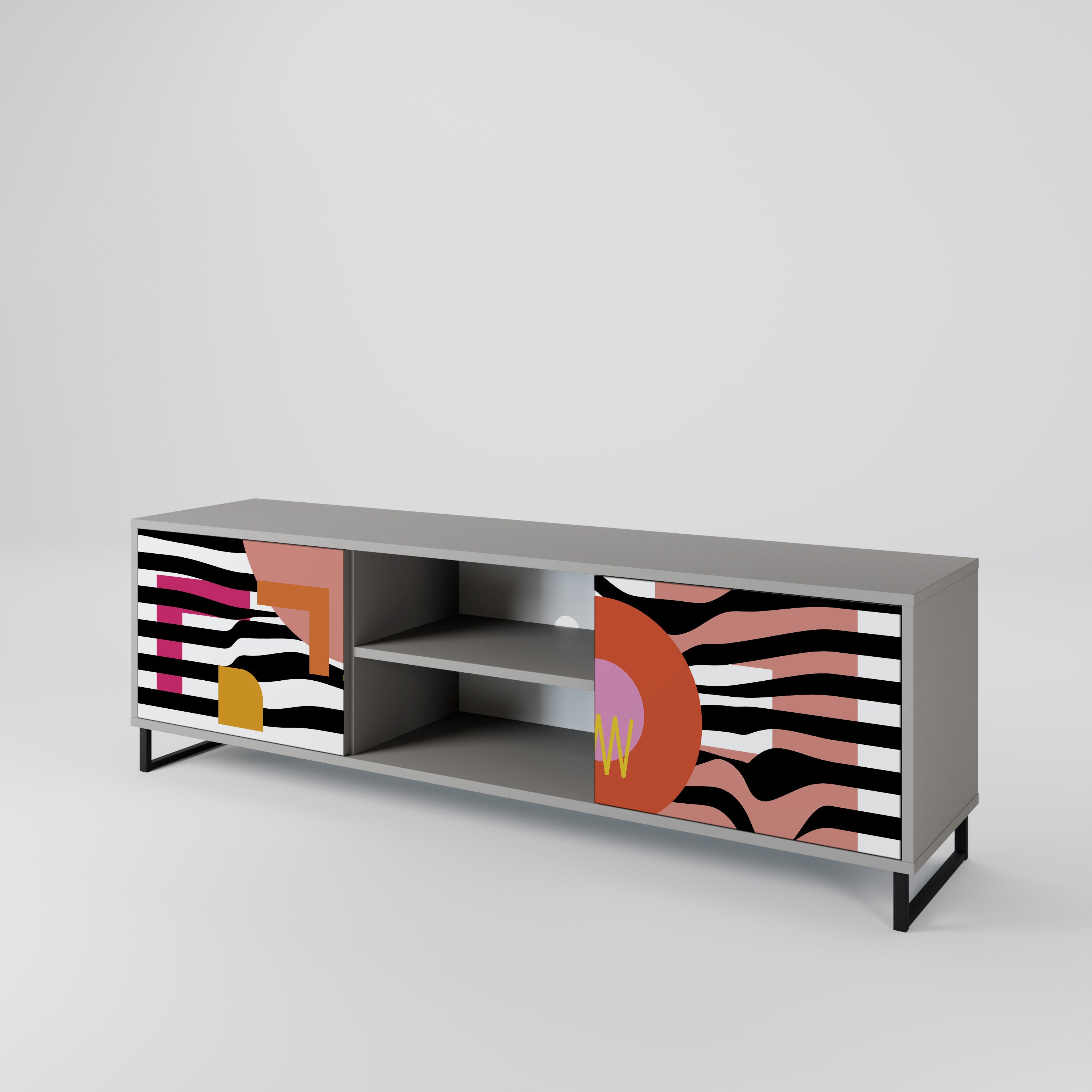 CHROMATIC ABSTRACT Szafka RTV 2-drzwiowa korpus Szary