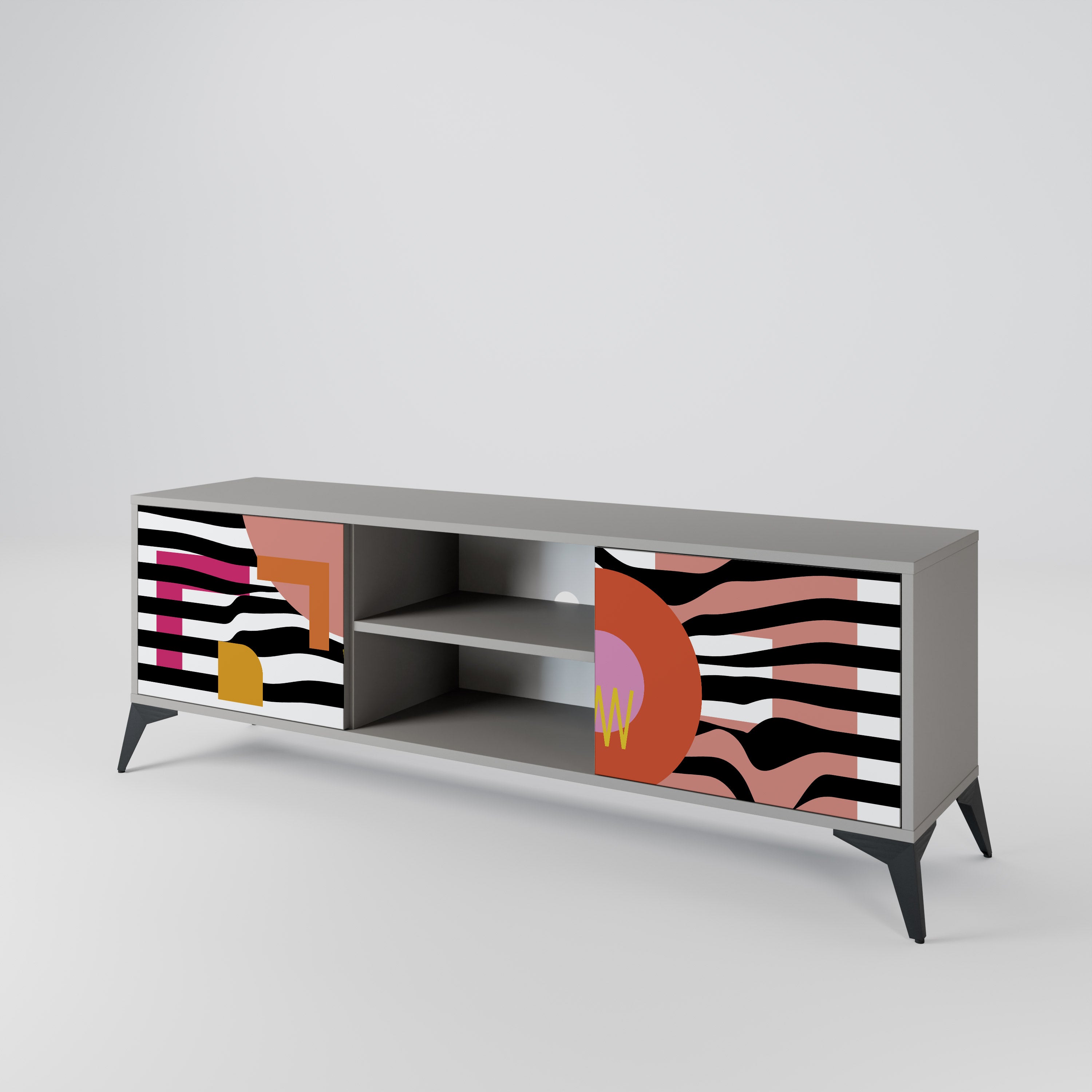 CHROMATIC ABSTRACT Szafka RTV 2-drzwiowa korpus Szary