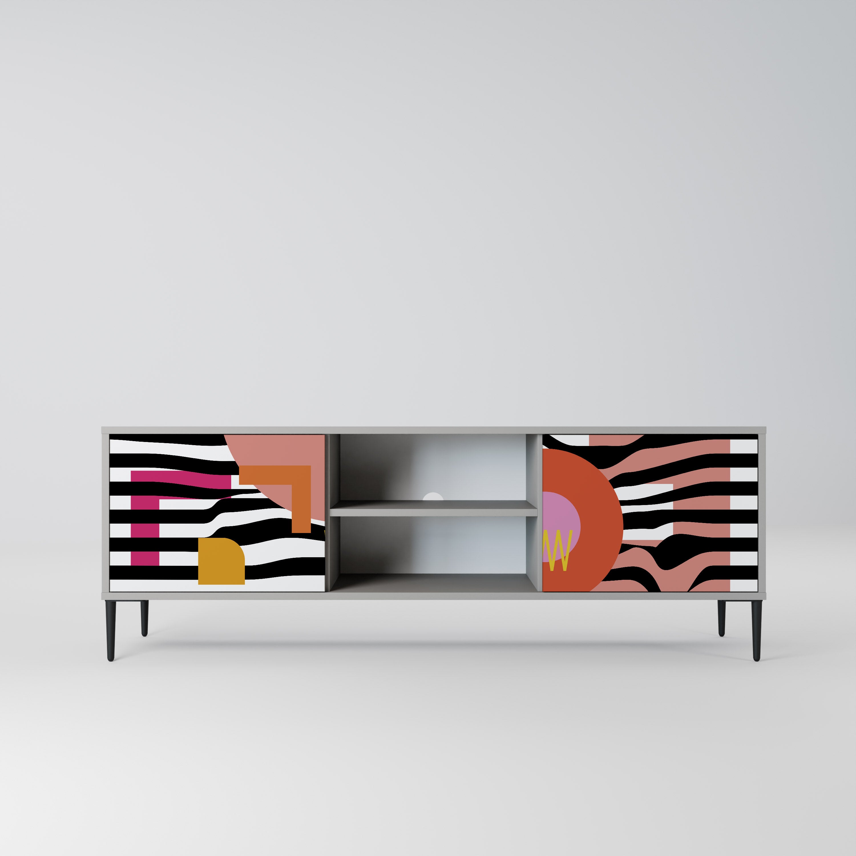 CHROMATIC ABSTRACT Szafka RTV 2-drzwiowa korpus Szary
