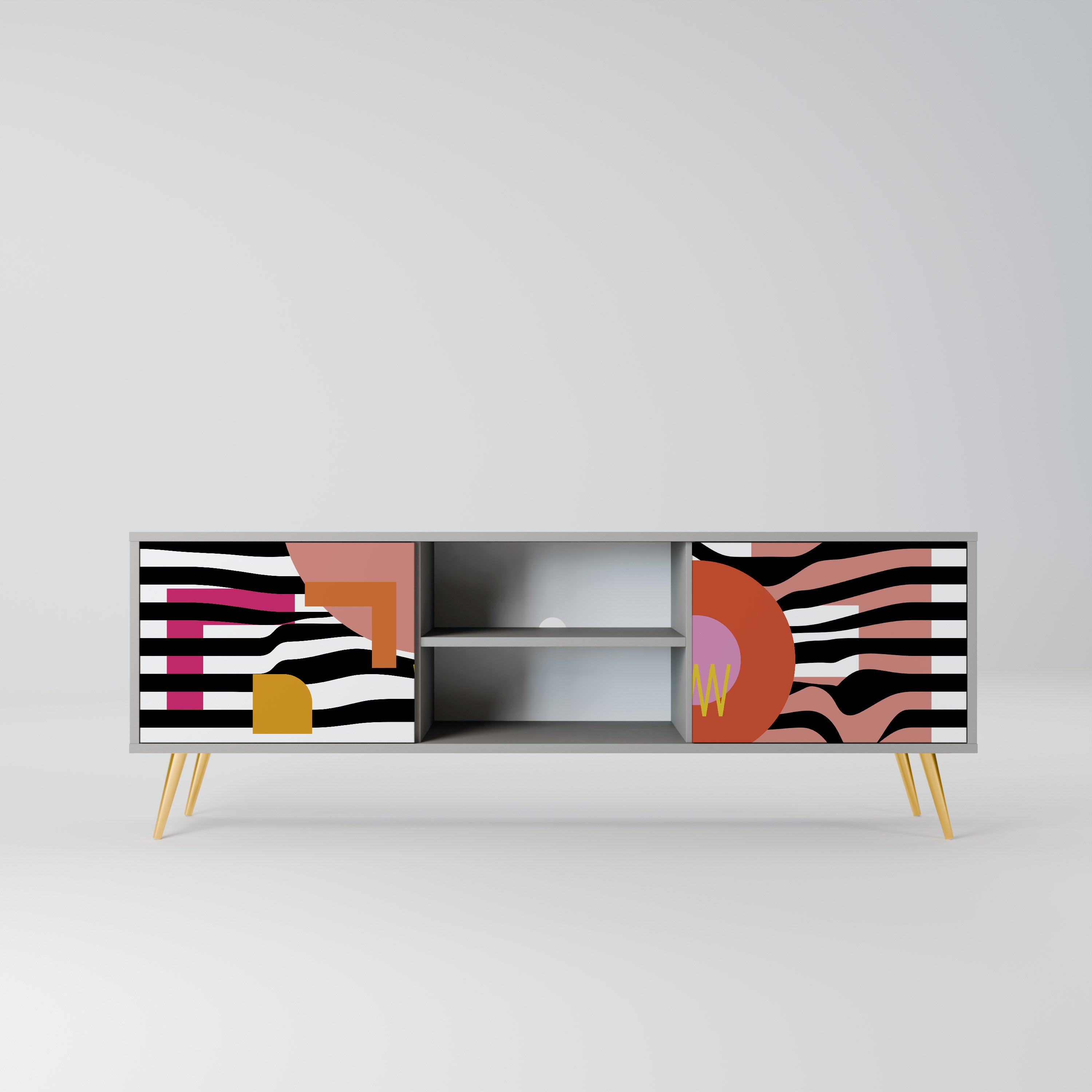 CHROMATIC ABSTRACT Szafka RTV 2-drzwiowa korpus Szary