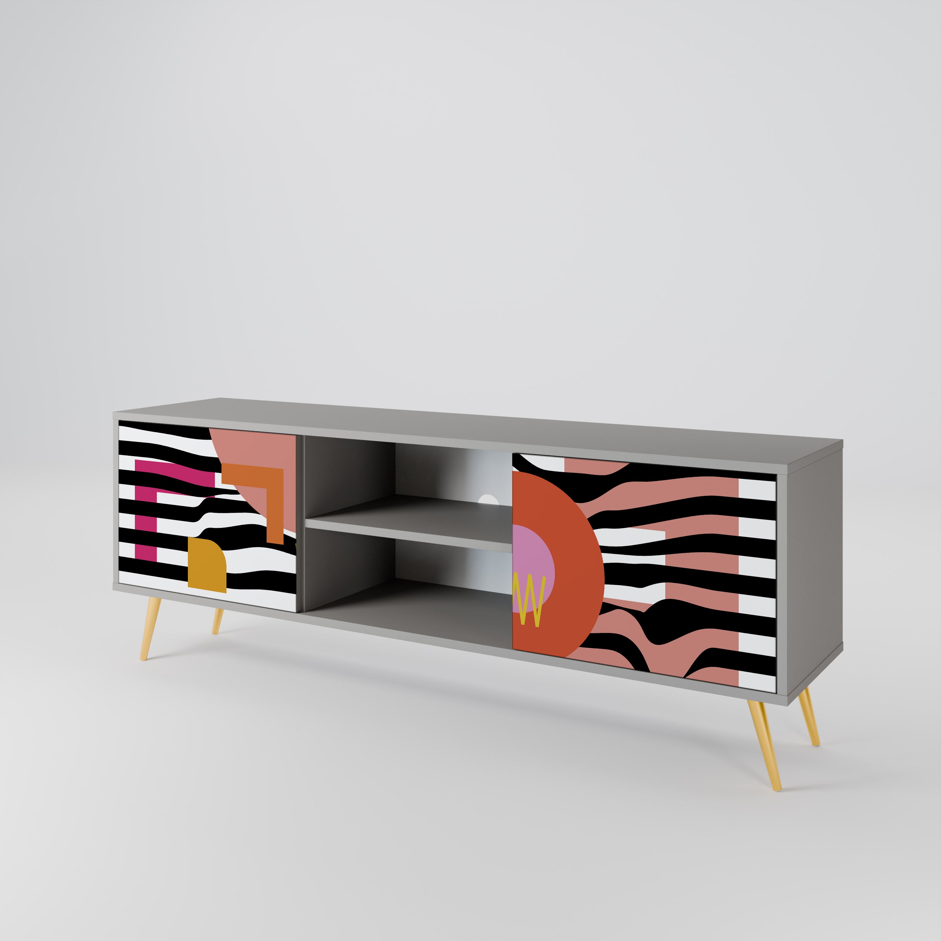 CHROMATIC ABSTRACT Szafka RTV 2-drzwiowa korpus Szary