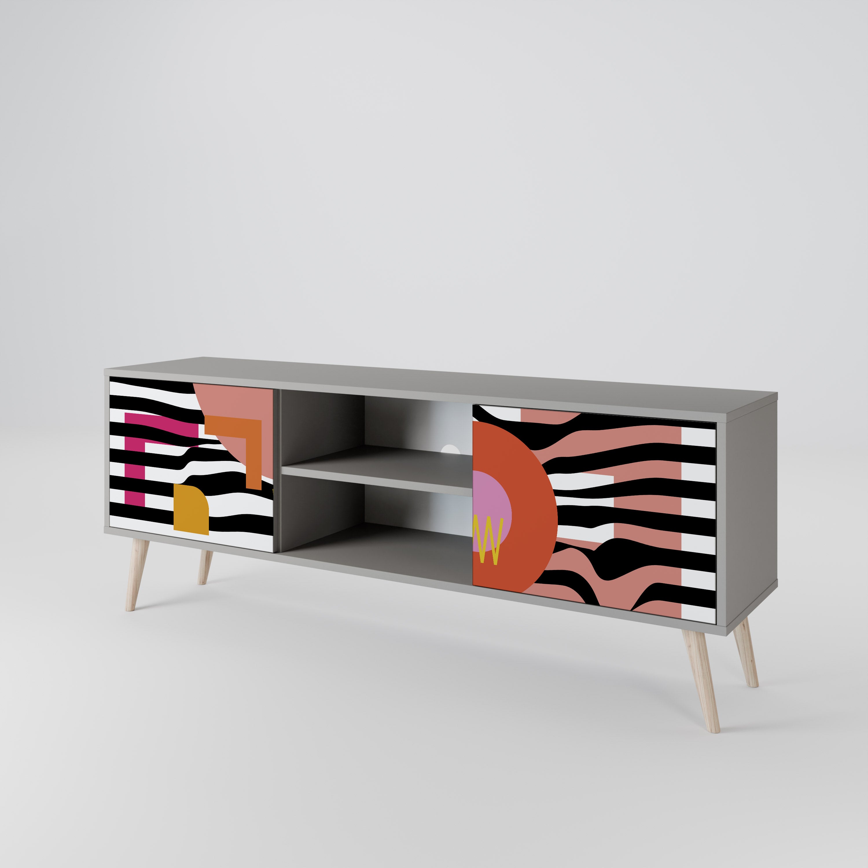 CHROMATIC ABSTRACT Szafka RTV 2-drzwiowa korpus Szary