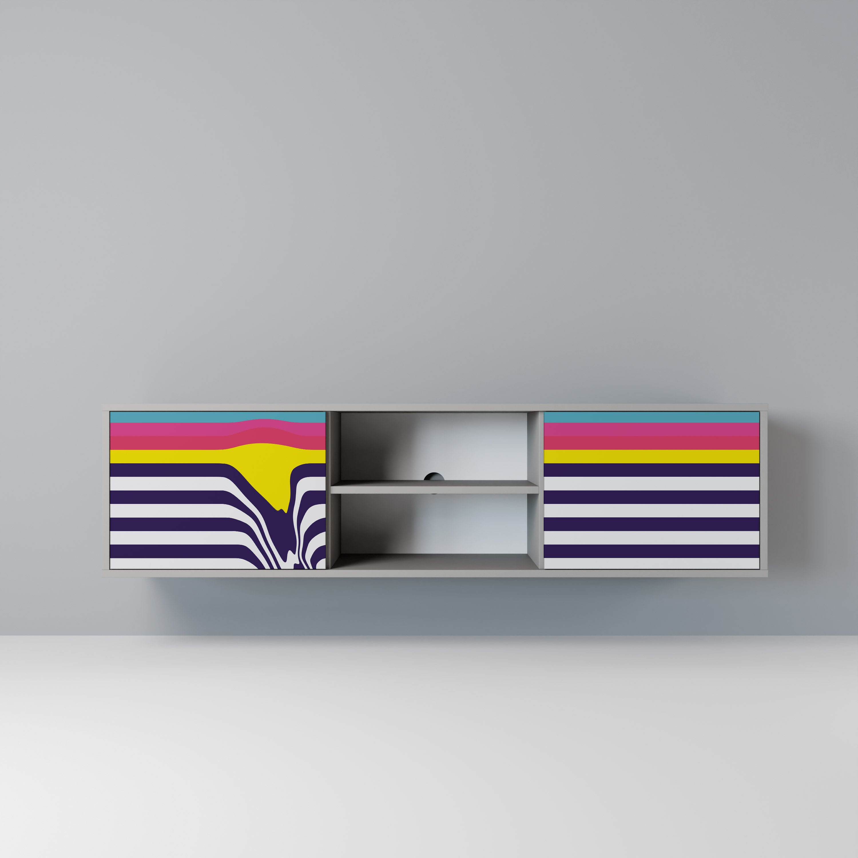 COLORFUL DIVERSION Szafka RTV 2-drzwiowa korpus Szary