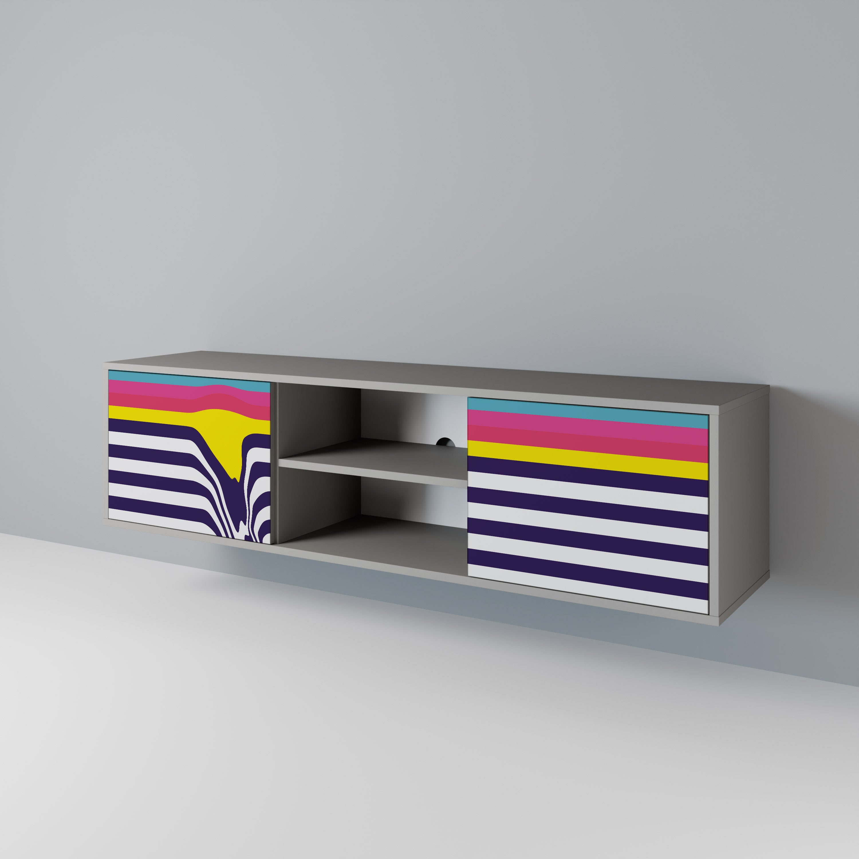 COLORFUL DIVERSION Szafka RTV 2-drzwiowa korpus Szary