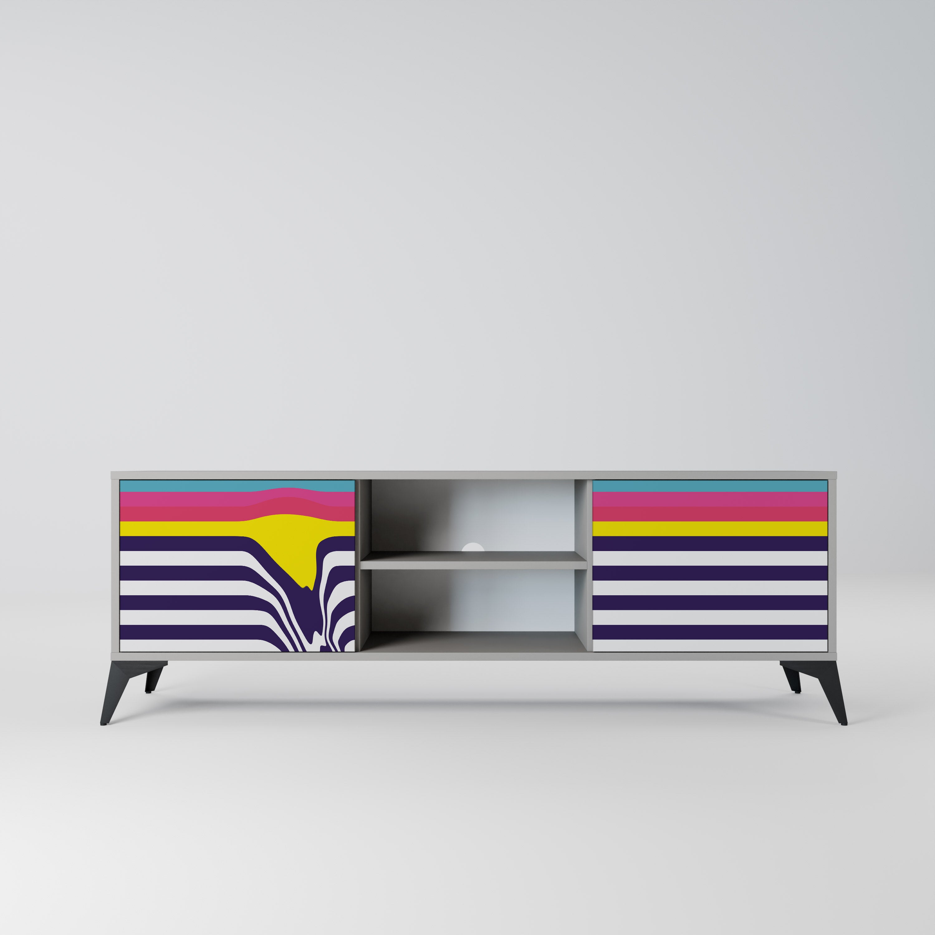 COLORFUL DIVERSION Szafka RTV 2-drzwiowa korpus Szary