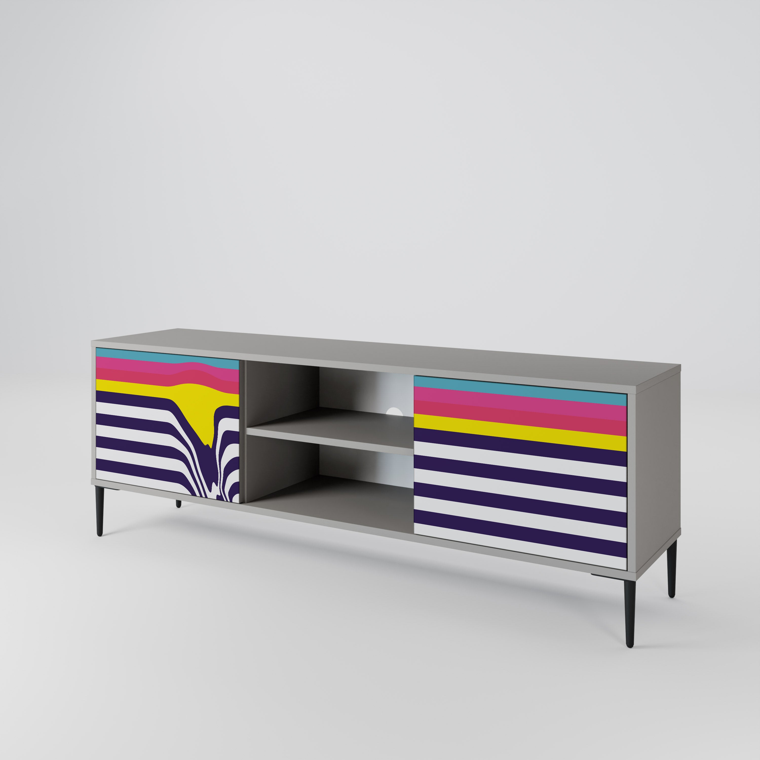 COLORFUL DIVERSION Szafka RTV 2-drzwiowa korpus Szary