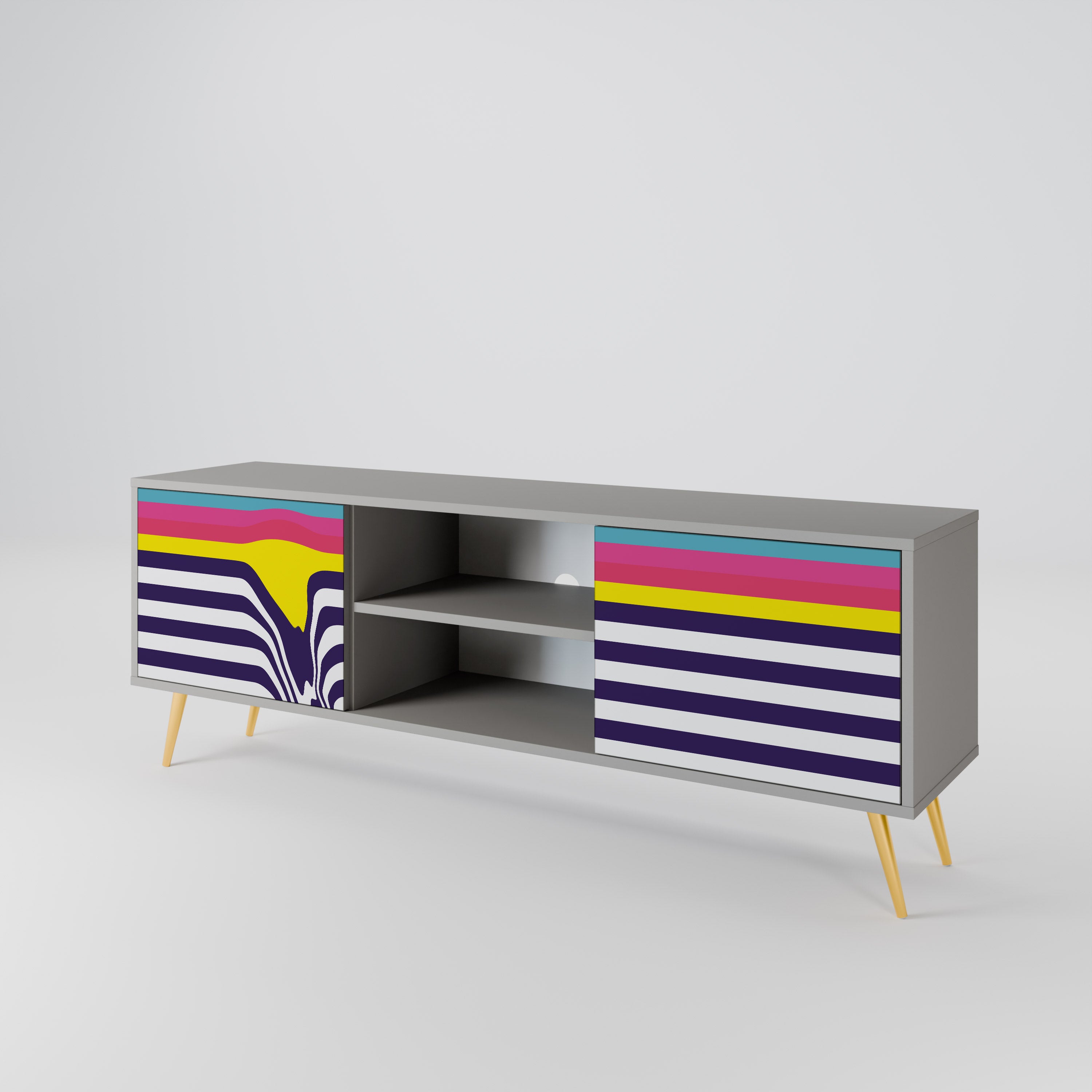 COLORFUL DIVERSION Szafka RTV 2-drzwiowa korpus Szary