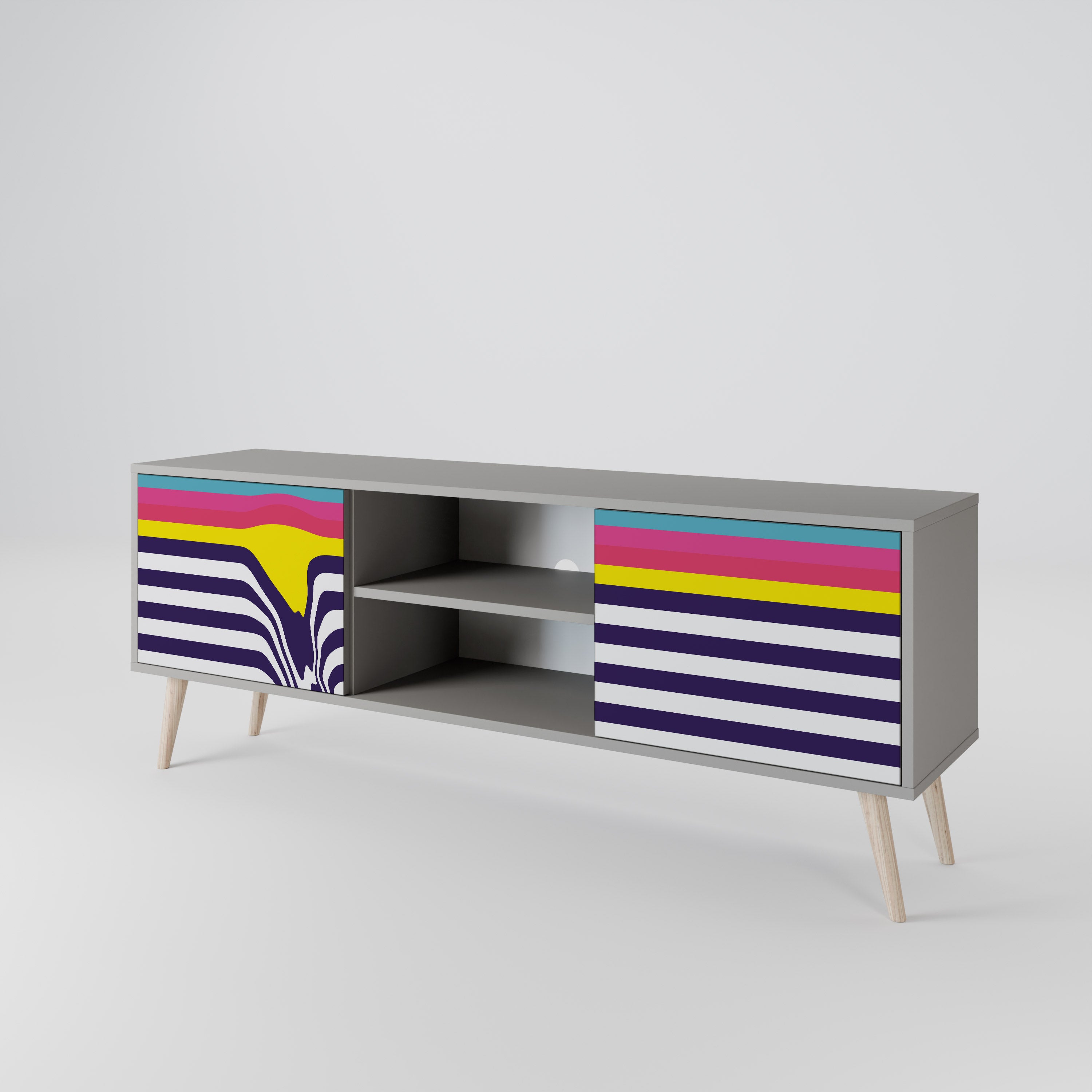 COLORFUL DIVERSION Szafka RTV 2-drzwiowa korpus Szary