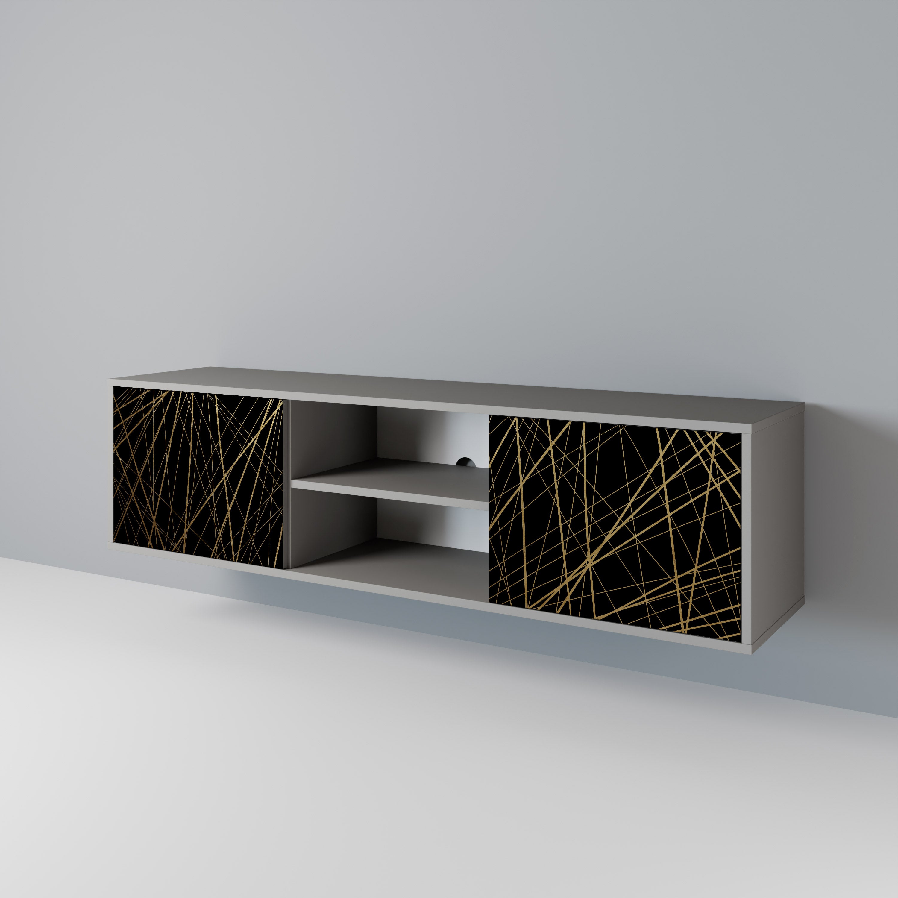 BRIGHT MESH Szafka RTV 2-drzwiowa korpus Szary