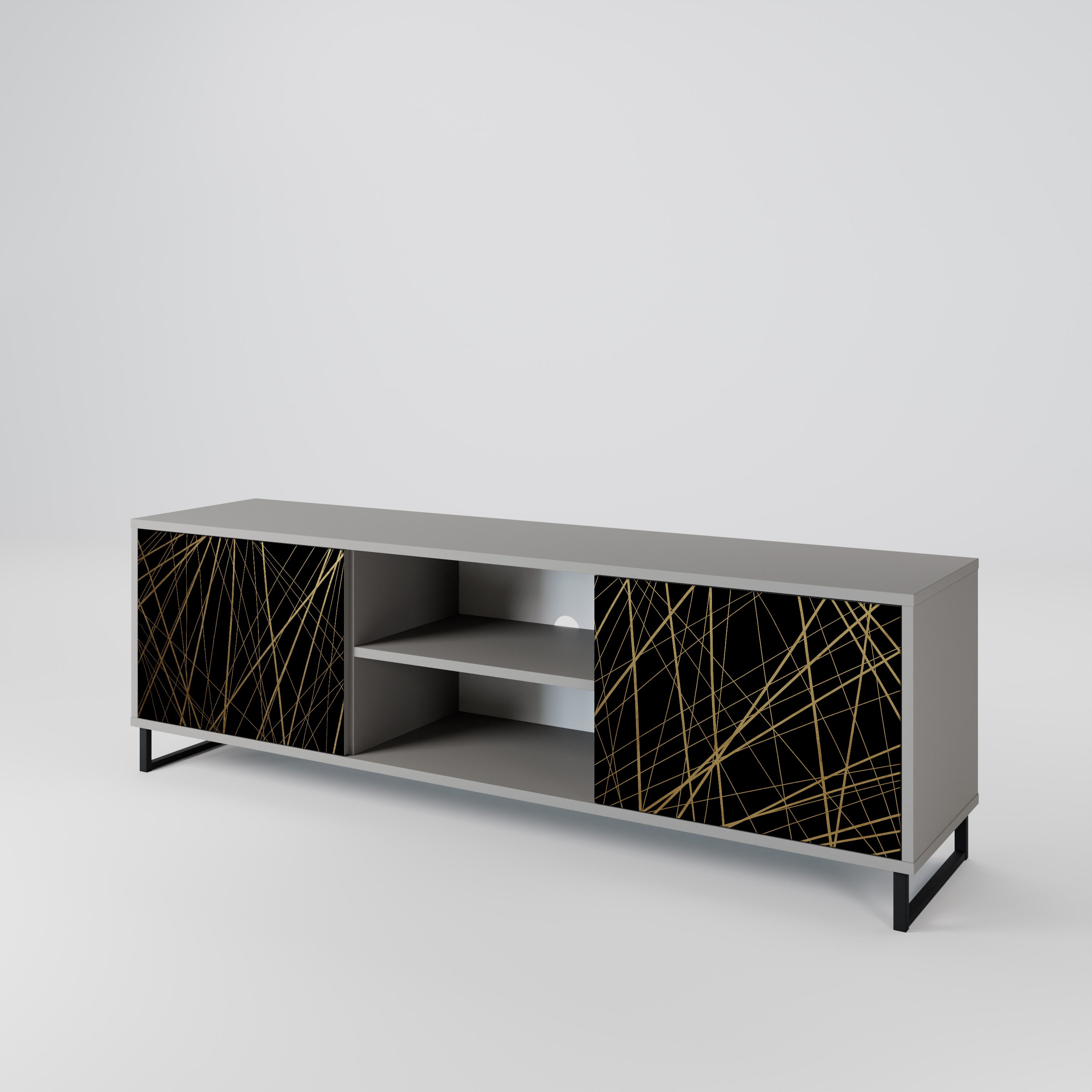 BRIGHT MESH Szafka RTV 2-drzwiowa korpus Szary