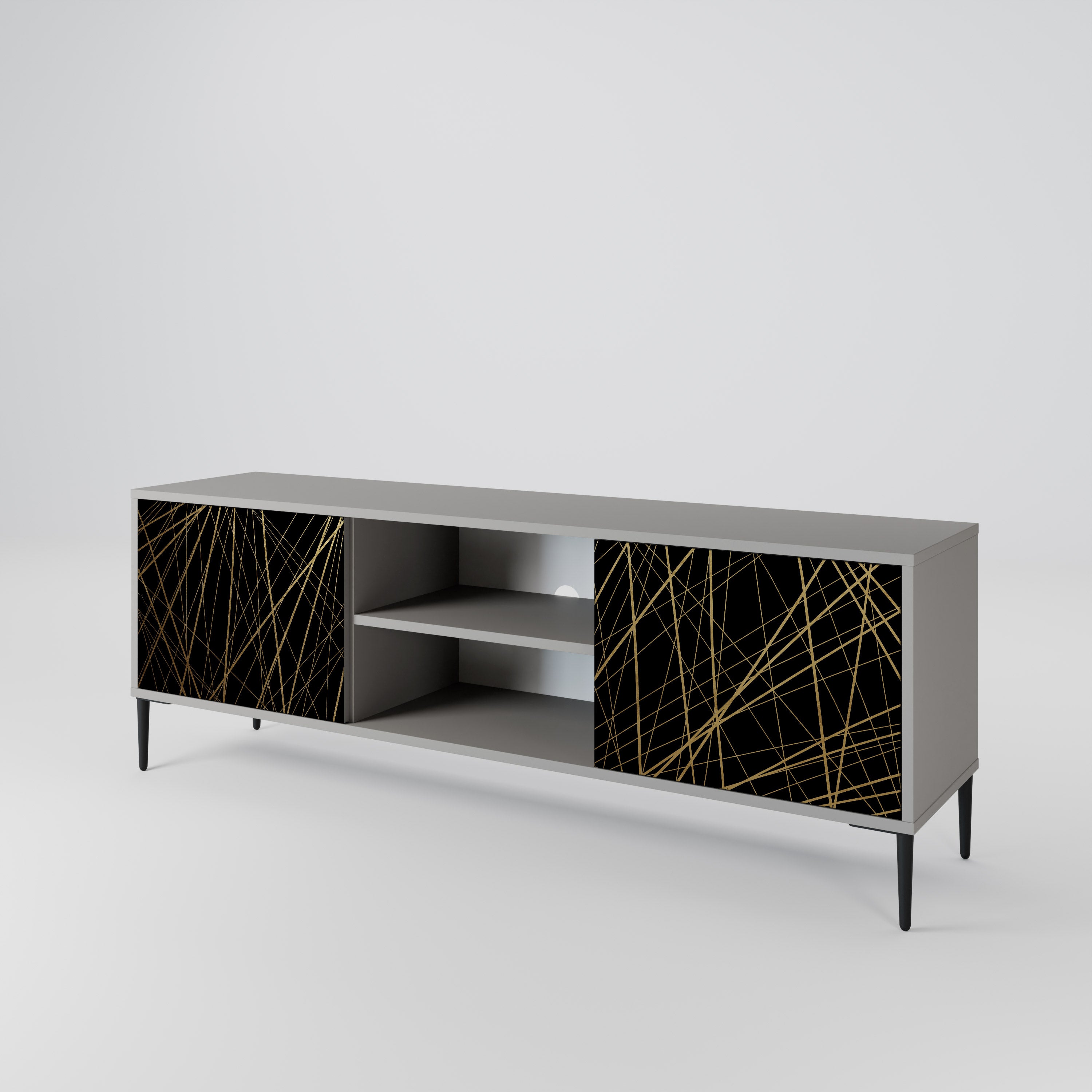 BRIGHT MESH Szafka RTV 2-drzwiowa korpus Szary