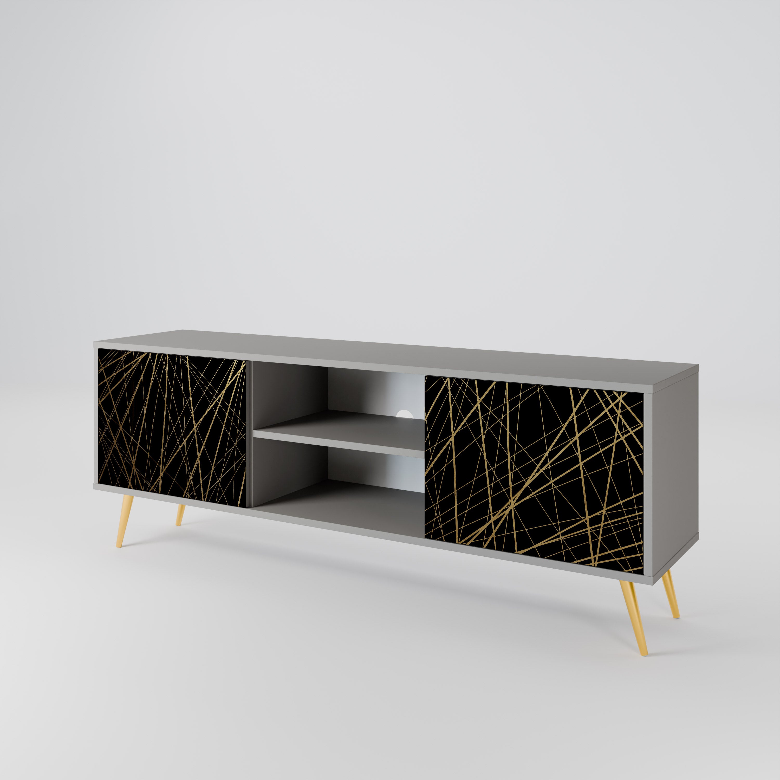 BRIGHT MESH Szafka RTV 2-drzwiowa korpus Szary