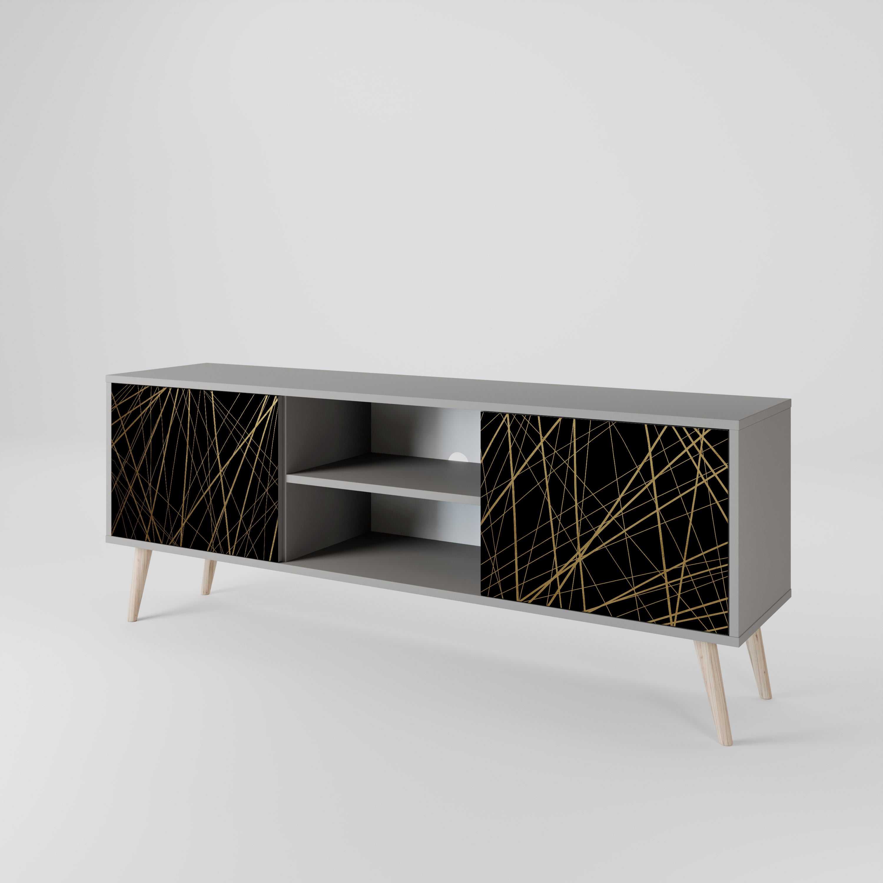 BRIGHT MESH Szafka RTV 2-drzwiowa korpus Szary