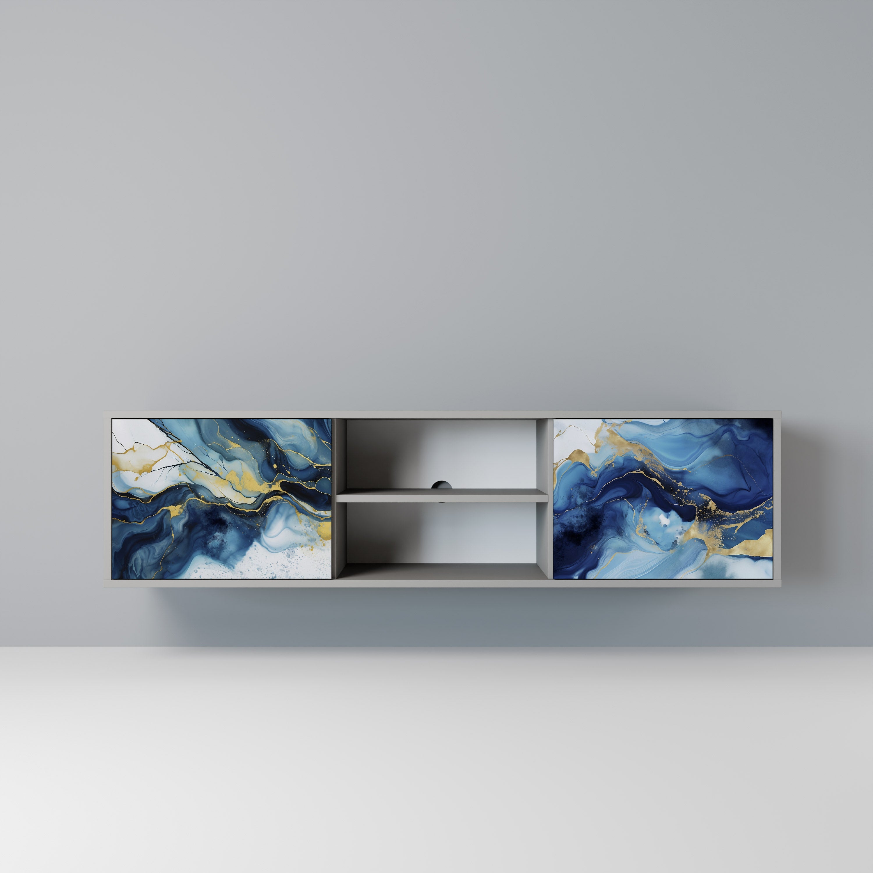 INKY MARBLE Szafka RTV 2-drzwiowa korpus Szary