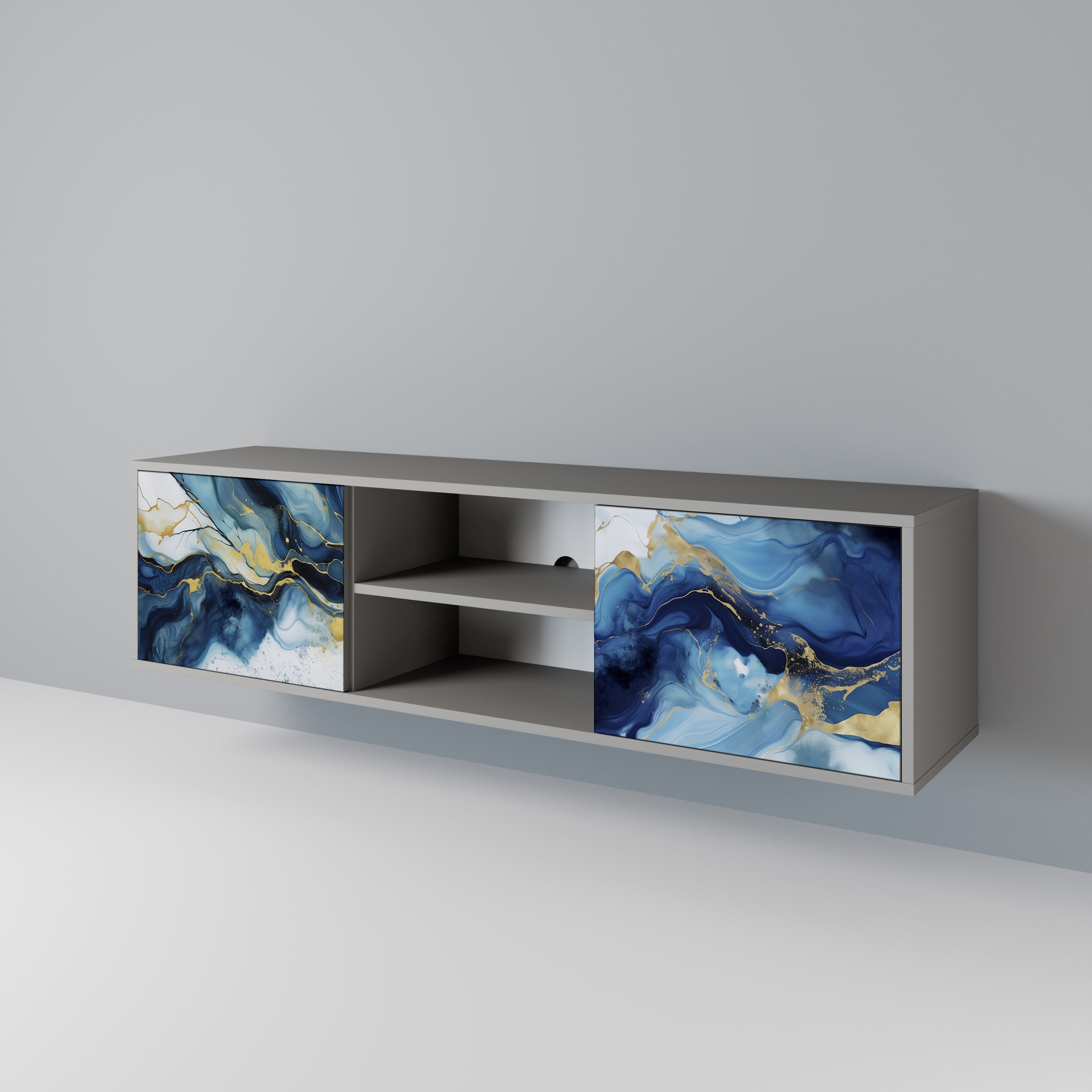 INKY MARBLE Szafka RTV 2-drzwiowa korpus Szary