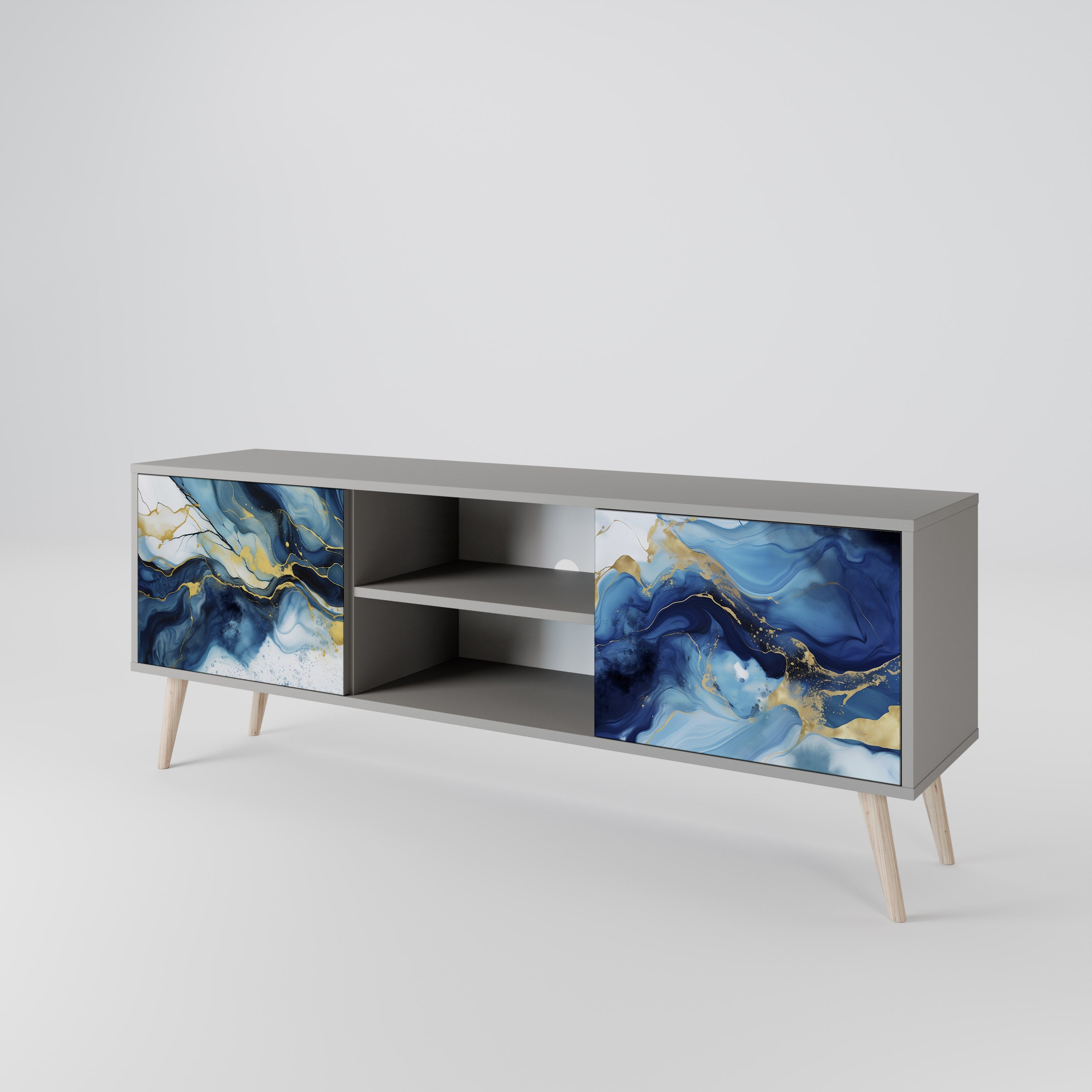 INKY MARBLE Szafka RTV 2-drzwiowa korpus Szary