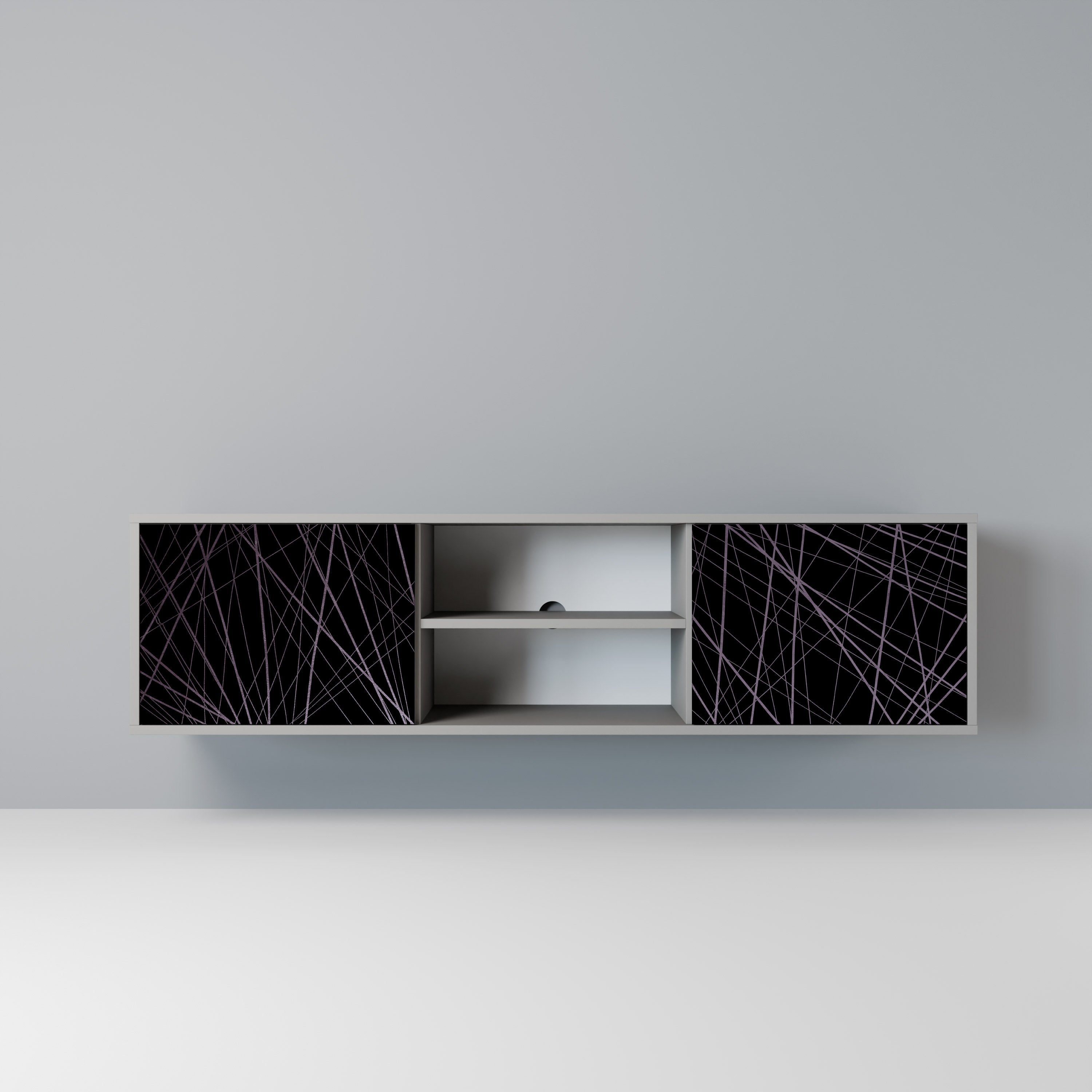 SHIMMER SPIDERGRAM Szafka RTV 2-drzwiowa korpus Szary