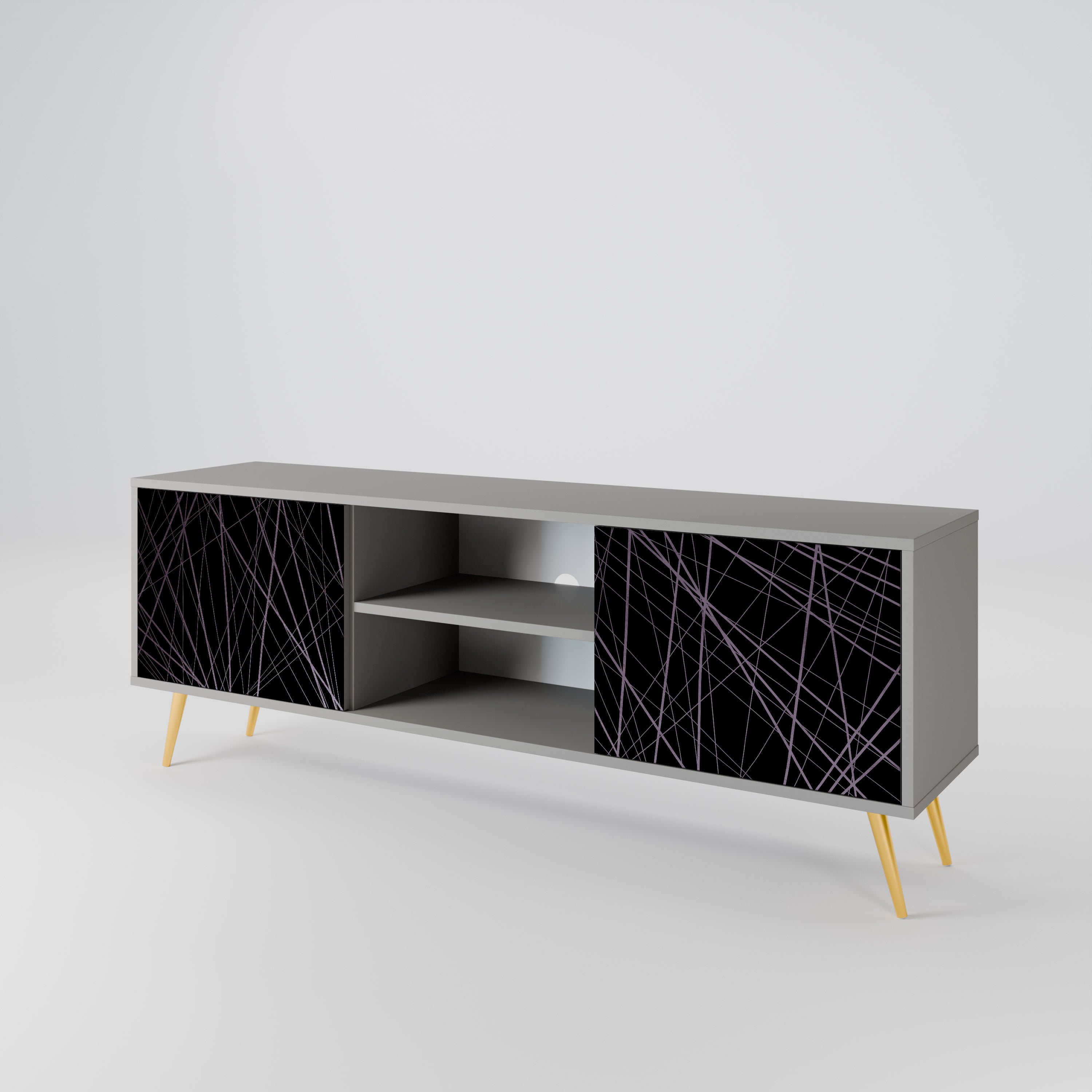 SHIMMER SPIDERGRAM Szafka RTV 2-drzwiowa korpus Szary