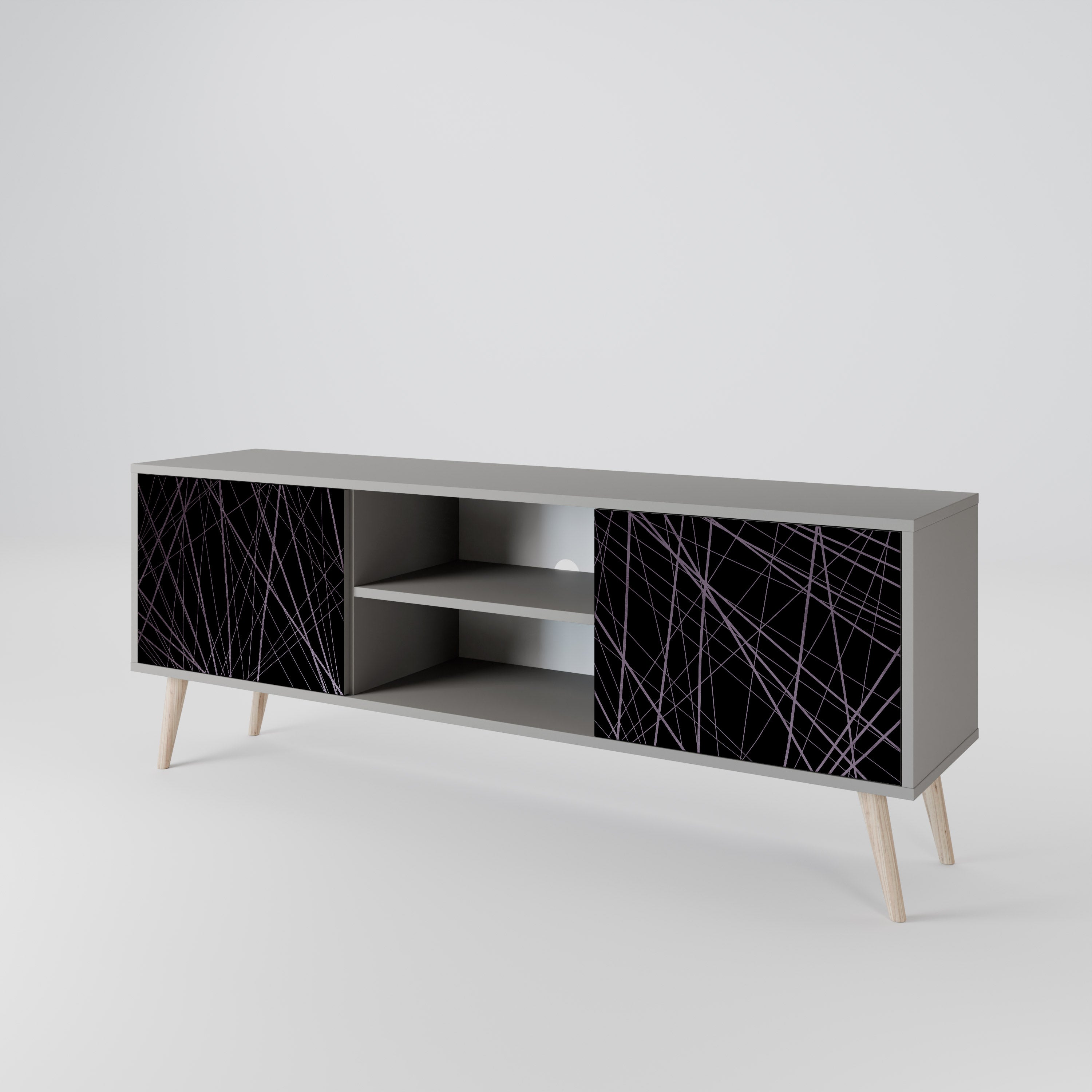 SHIMMER SPIDERGRAM Szafka RTV 2-drzwiowa korpus Szary
