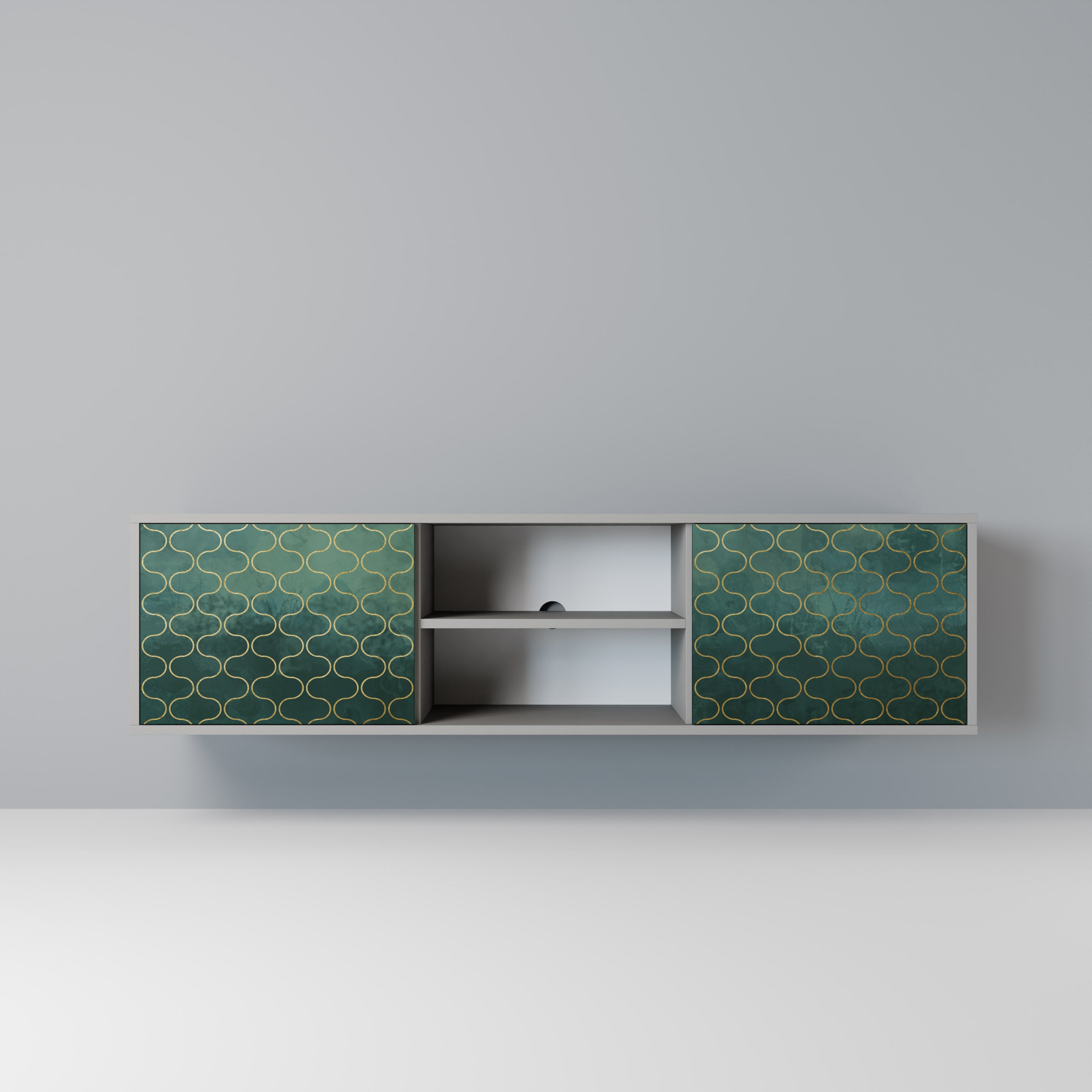 TESSELATED GREENERY Szafka RTV 2-drzwiowa korpus Szary