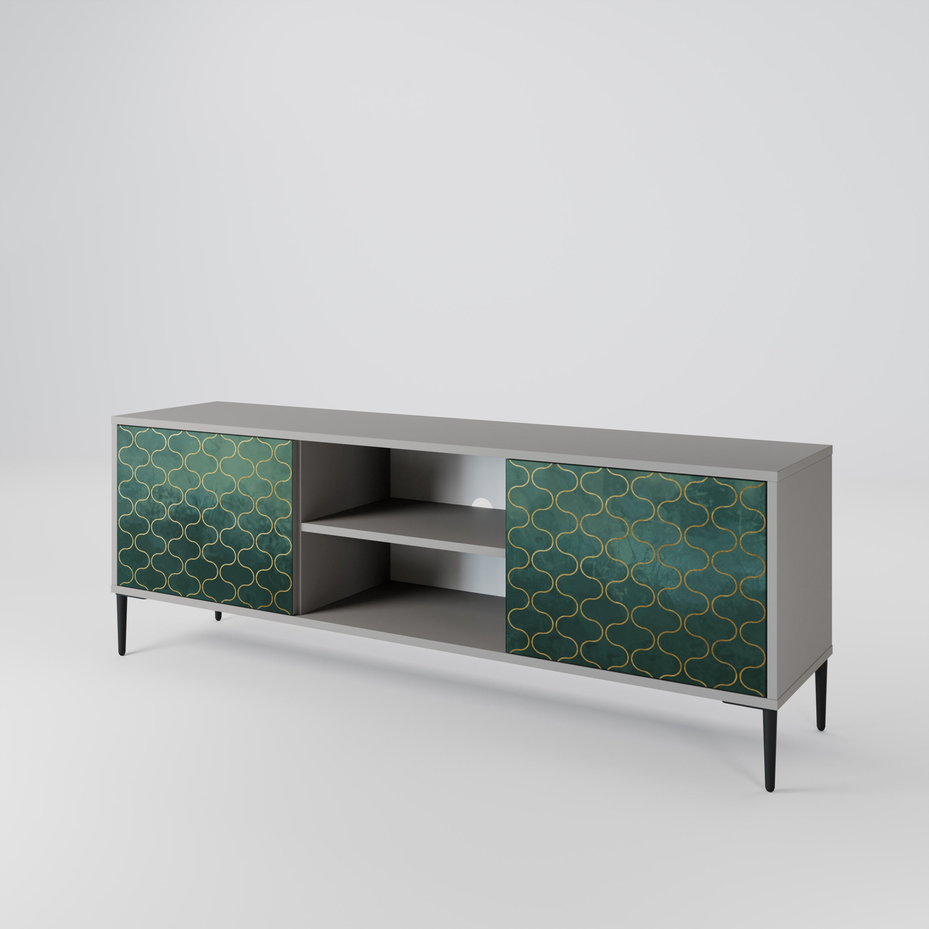 TESSELATED GREENERY Szafka RTV 2-drzwiowa korpus Szary
