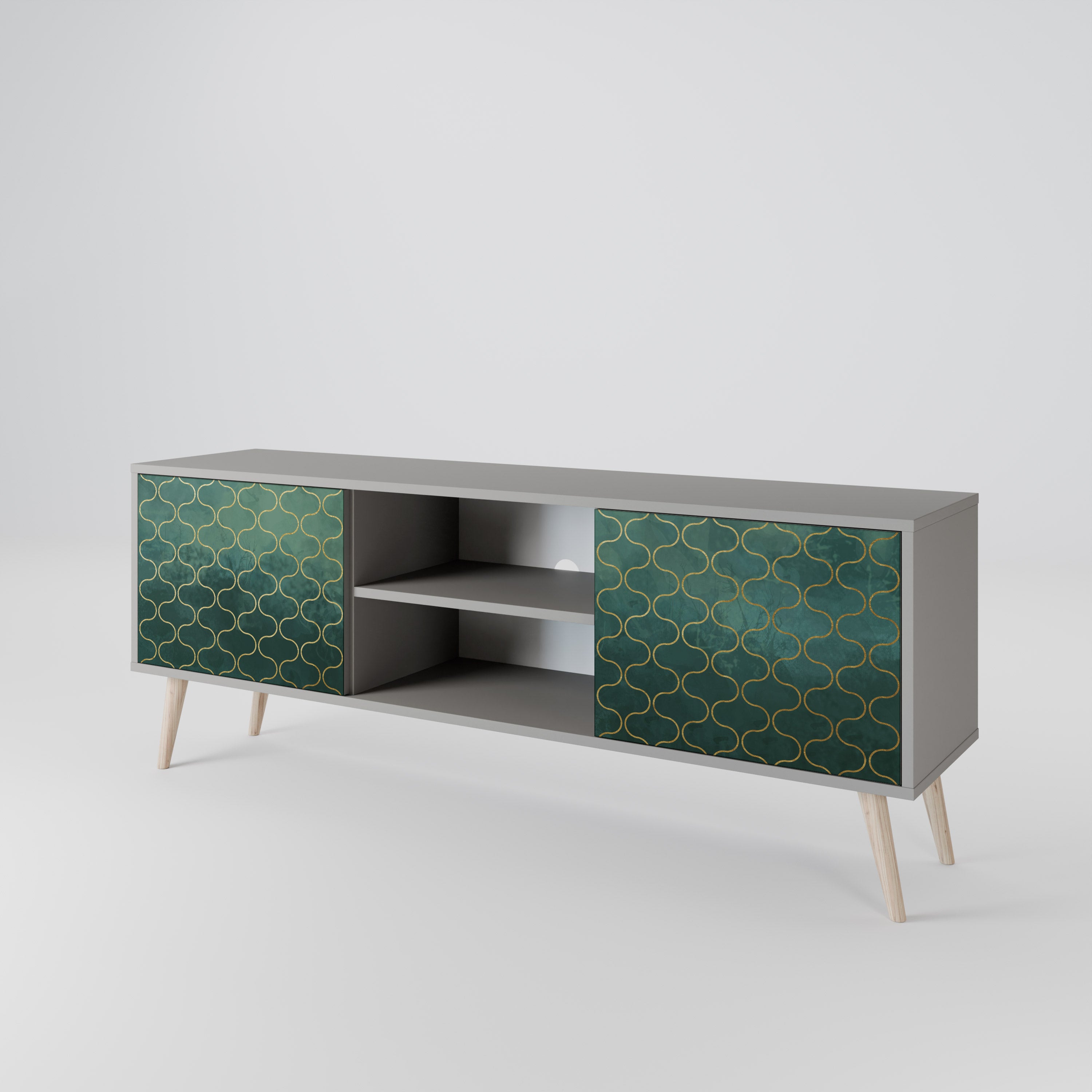 TESSELATED GREENERY Szafka RTV 2-drzwiowa korpus Szary