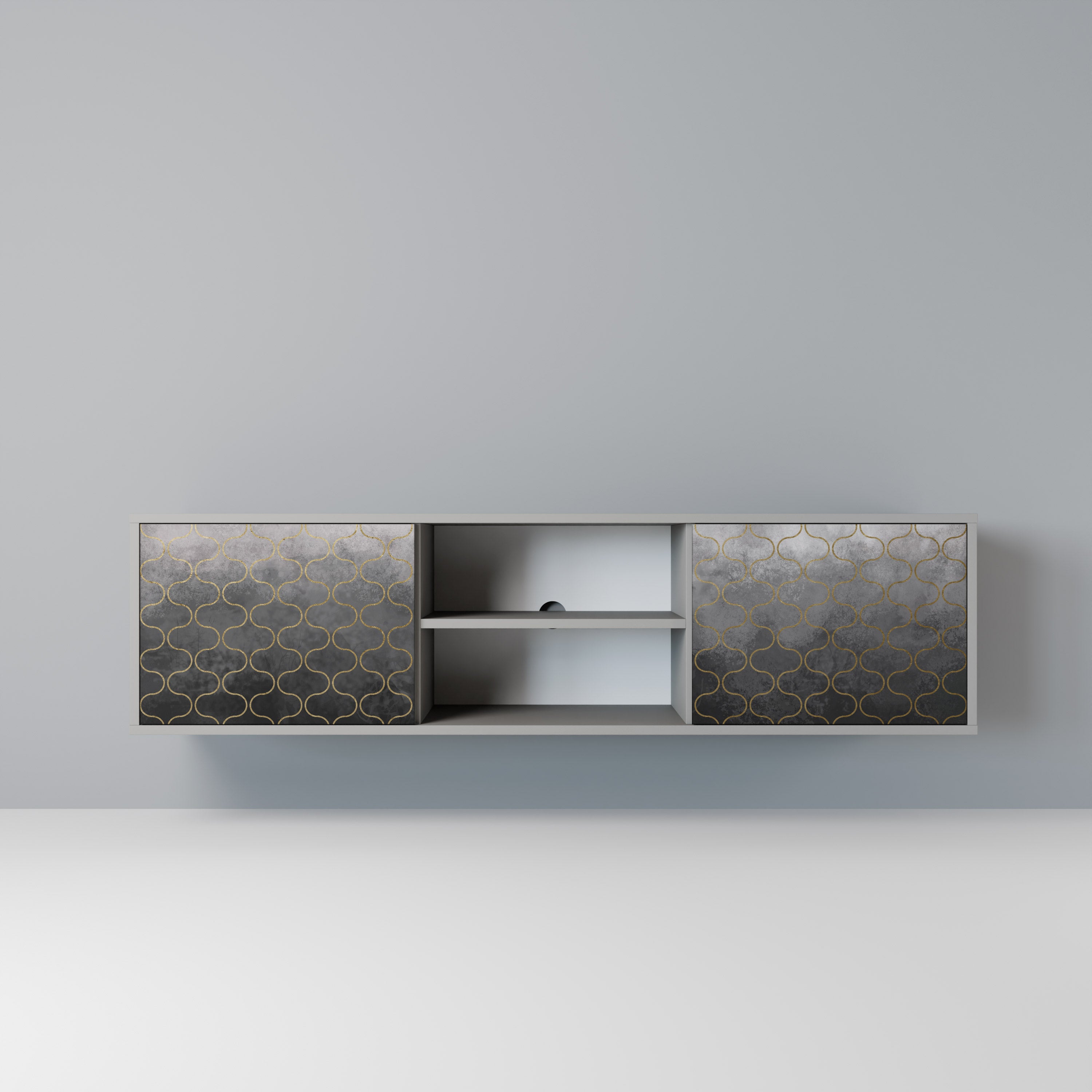 TESSELATED GRAYISH Szafka RTV 2-drzwiowa korpus Szary
