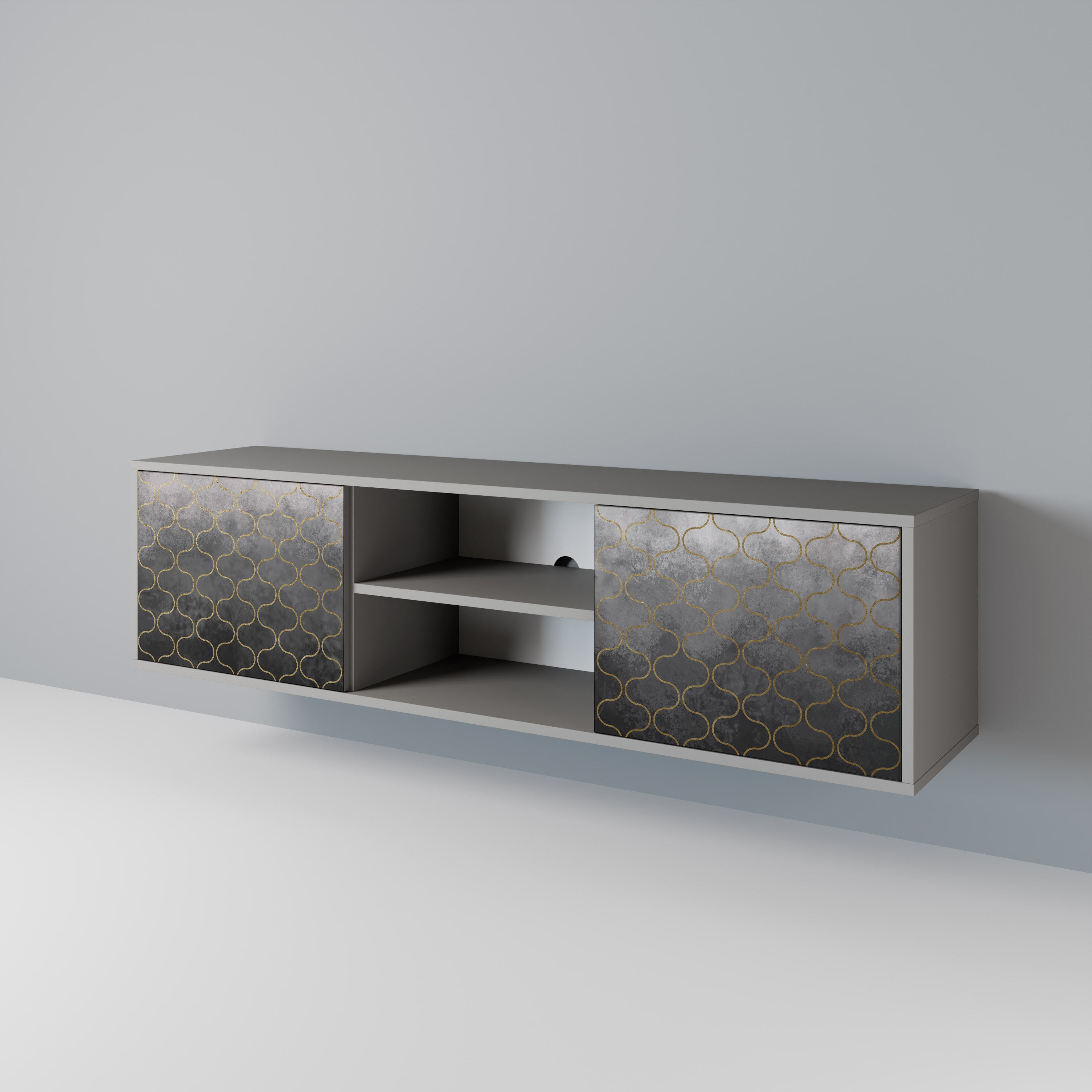 TESSELATED GRAYISH Szafka RTV 2-drzwiowa korpus Szary