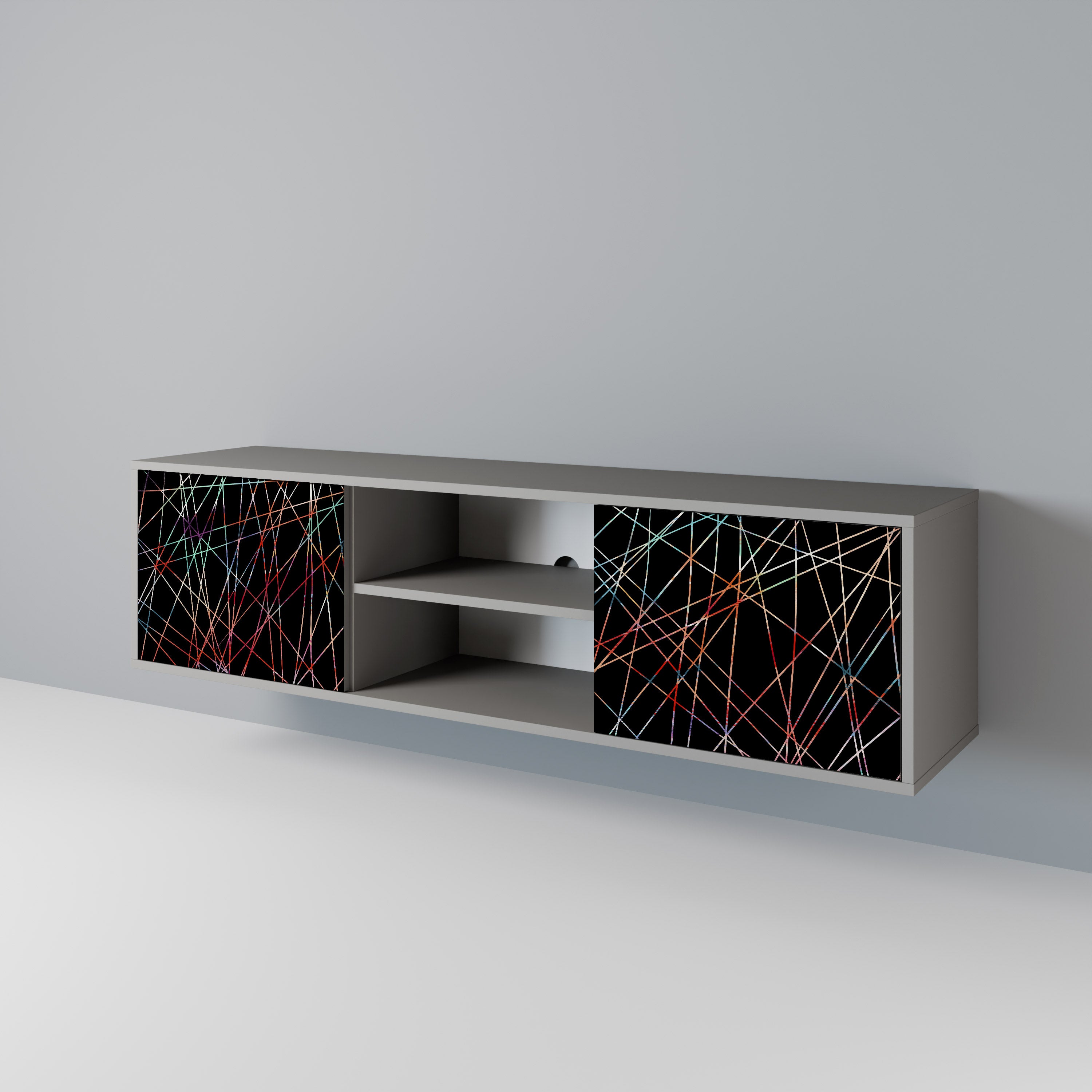 LUMINOUS SNARE Szafka RTV 2-drzwiowa korpus Szary