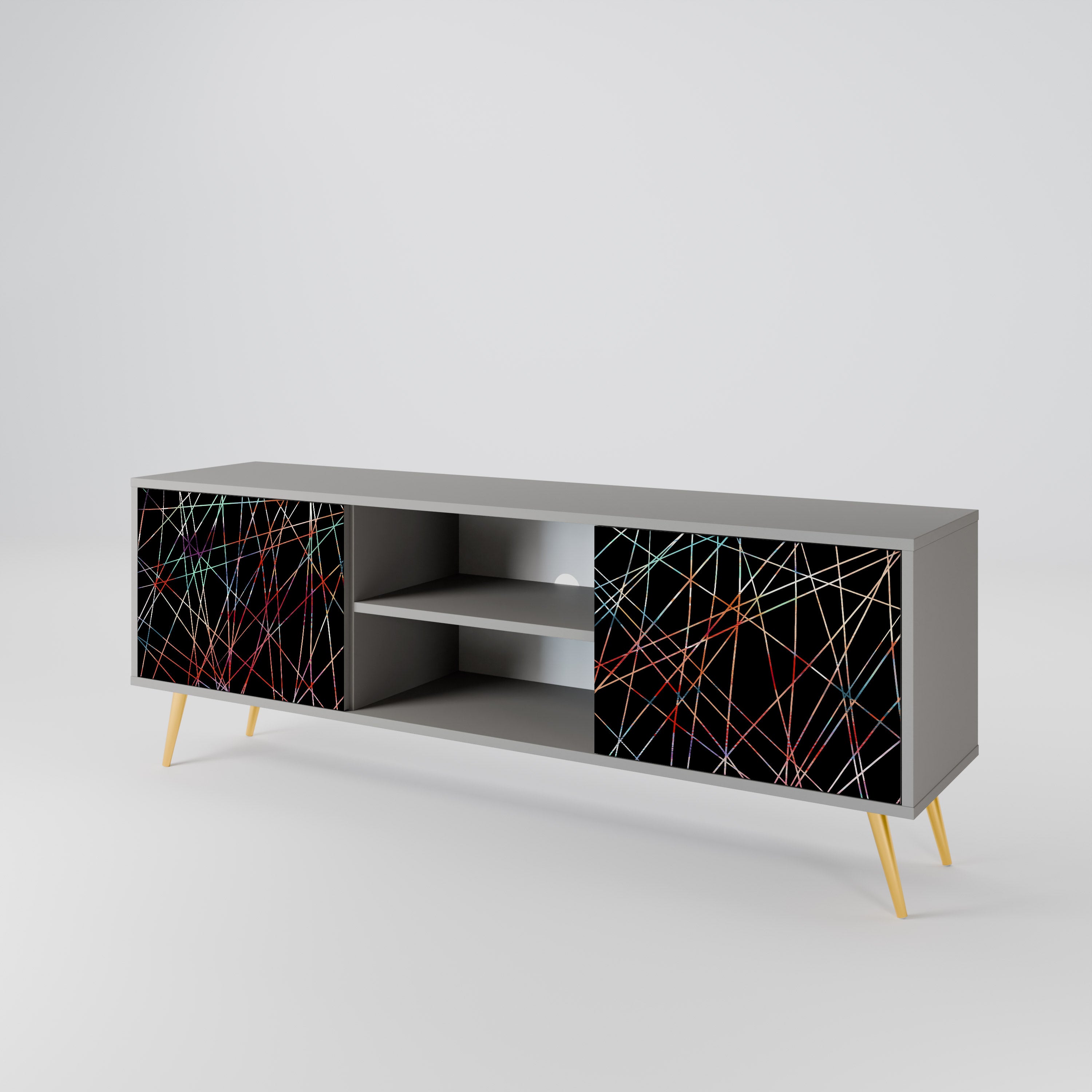 LUMINOUS SNARE Szafka RTV 2-drzwiowa korpus Szary