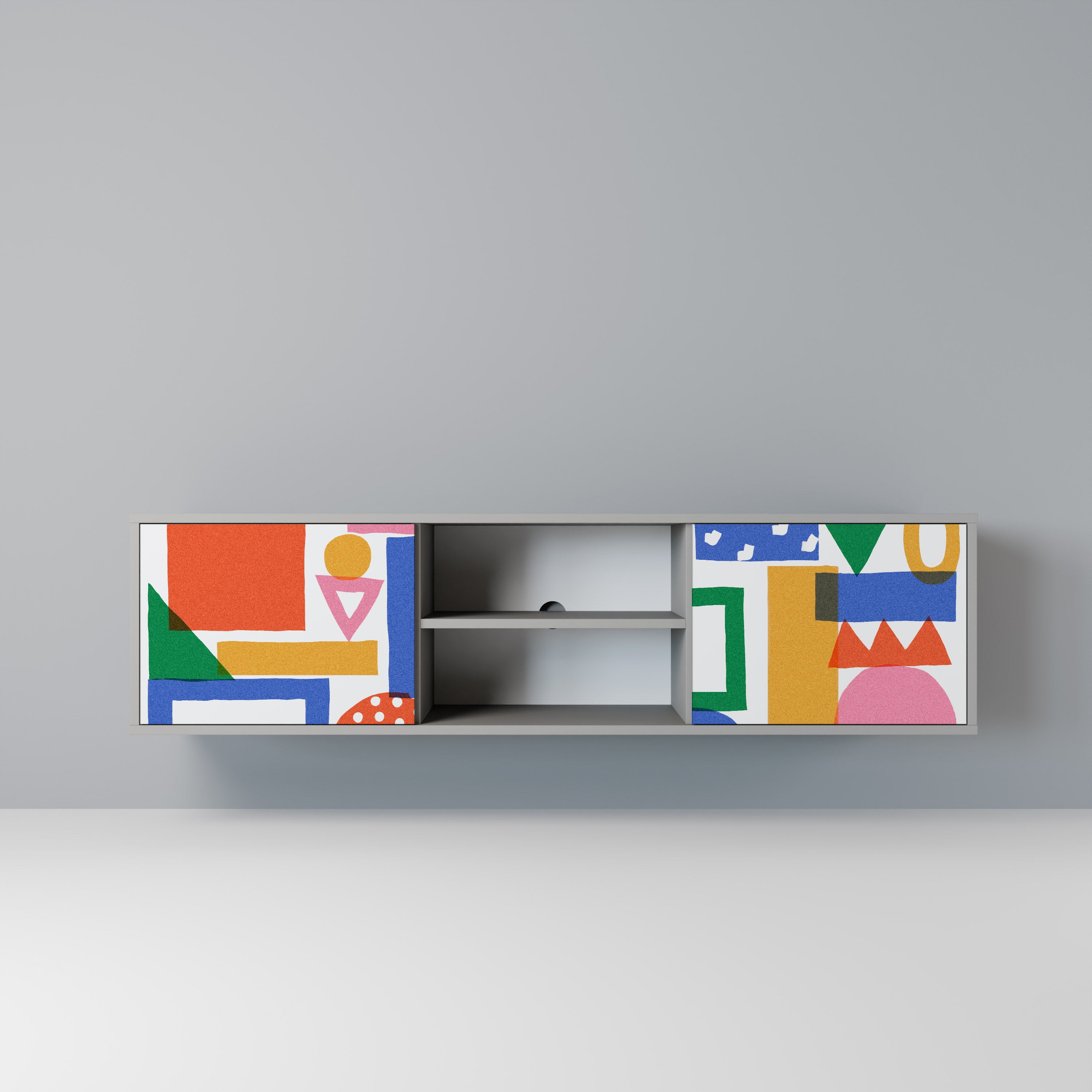 GEOMETRIC GLIMMER Szafka RTV 2-drzwiowa korpus Szary