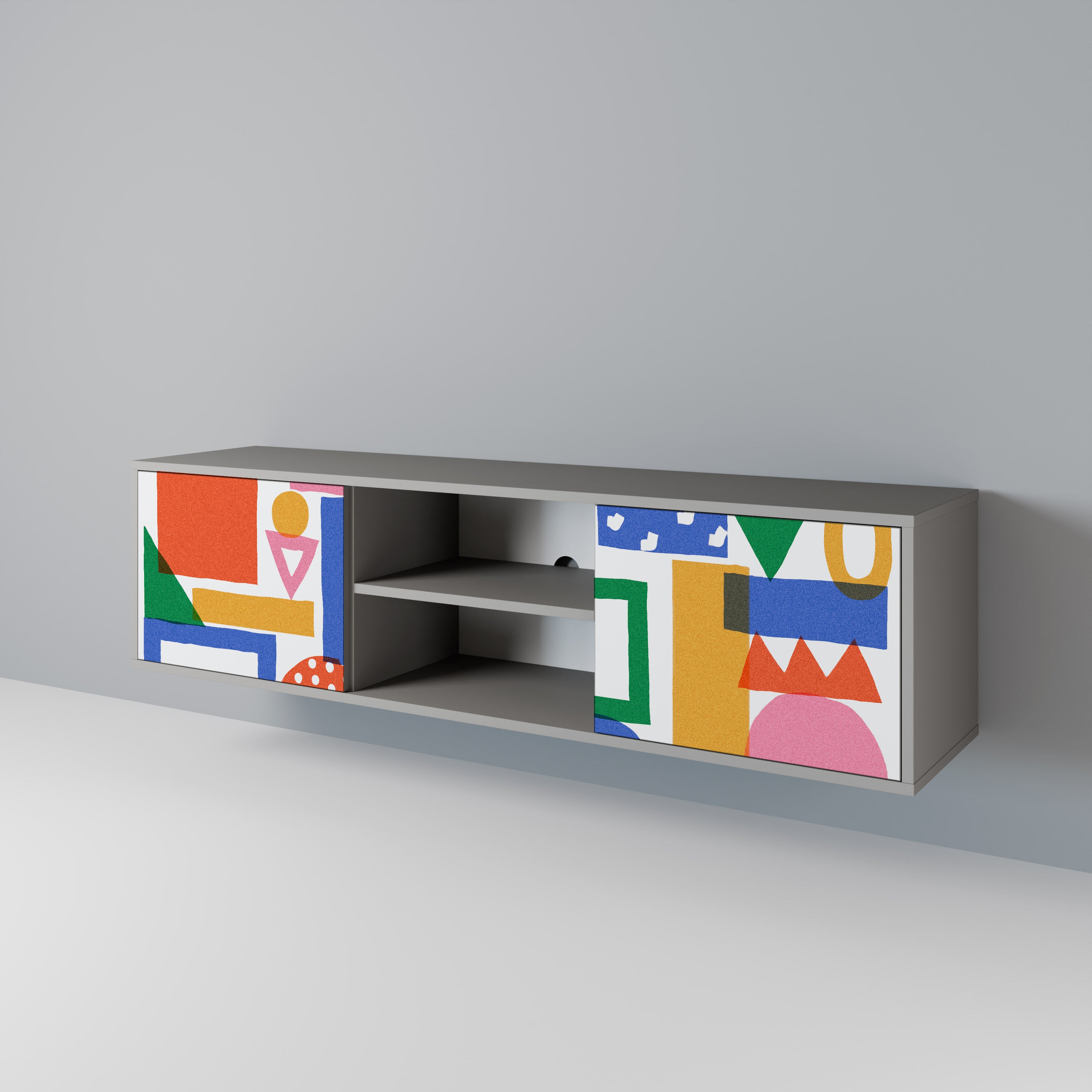 GEOMETRIC GLIMMER Szafka RTV 2-drzwiowa korpus Szary
