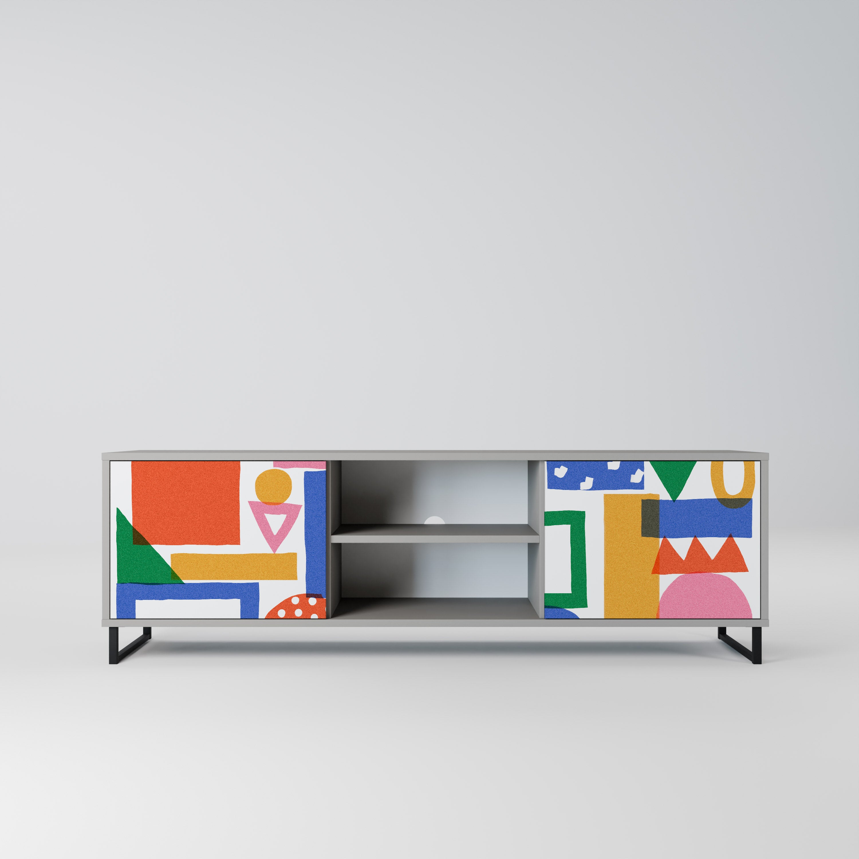 GEOMETRIC GLIMMER Szafka RTV 2-drzwiowa korpus Szary