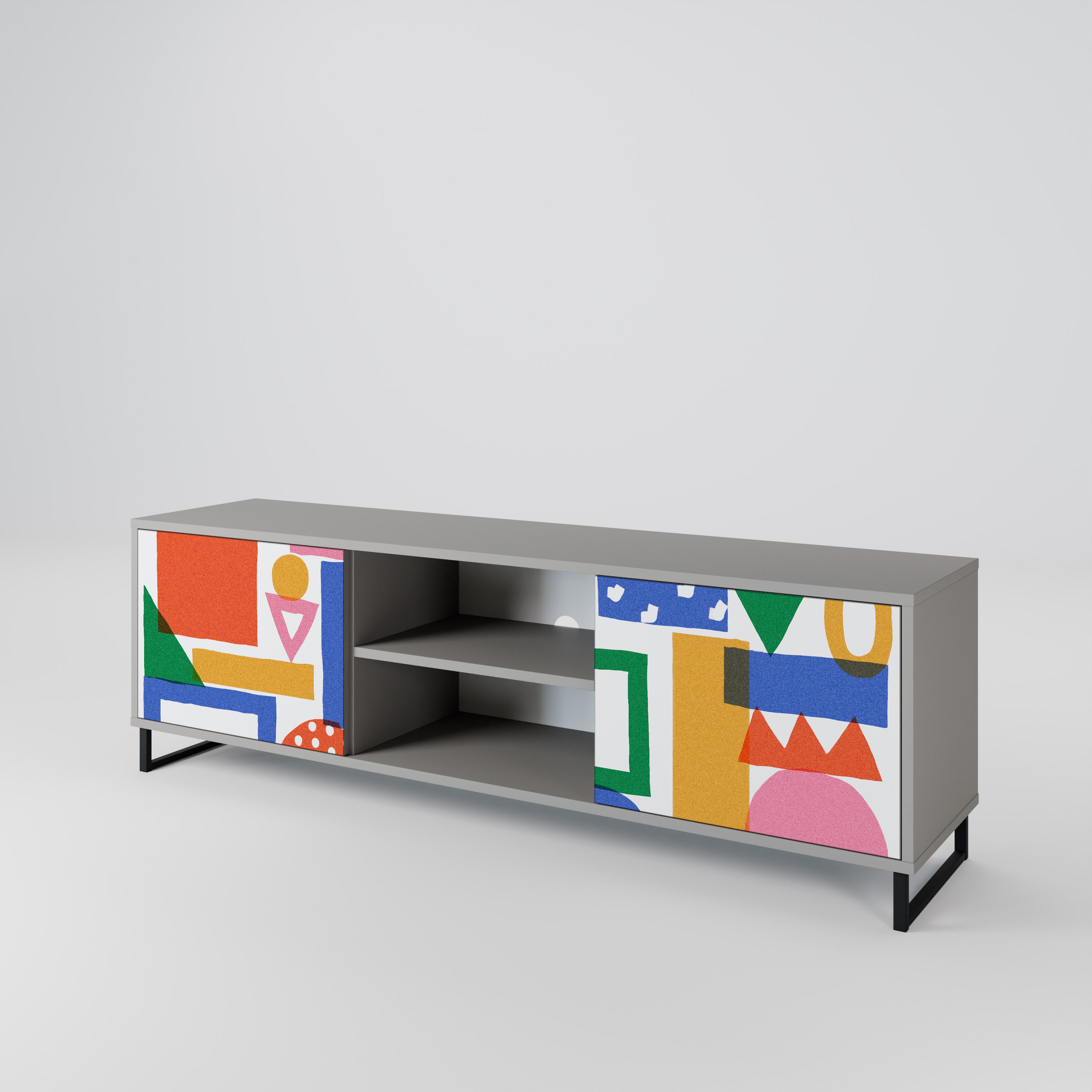 GEOMETRIC GLIMMER Szafka RTV 2-drzwiowa korpus Szary