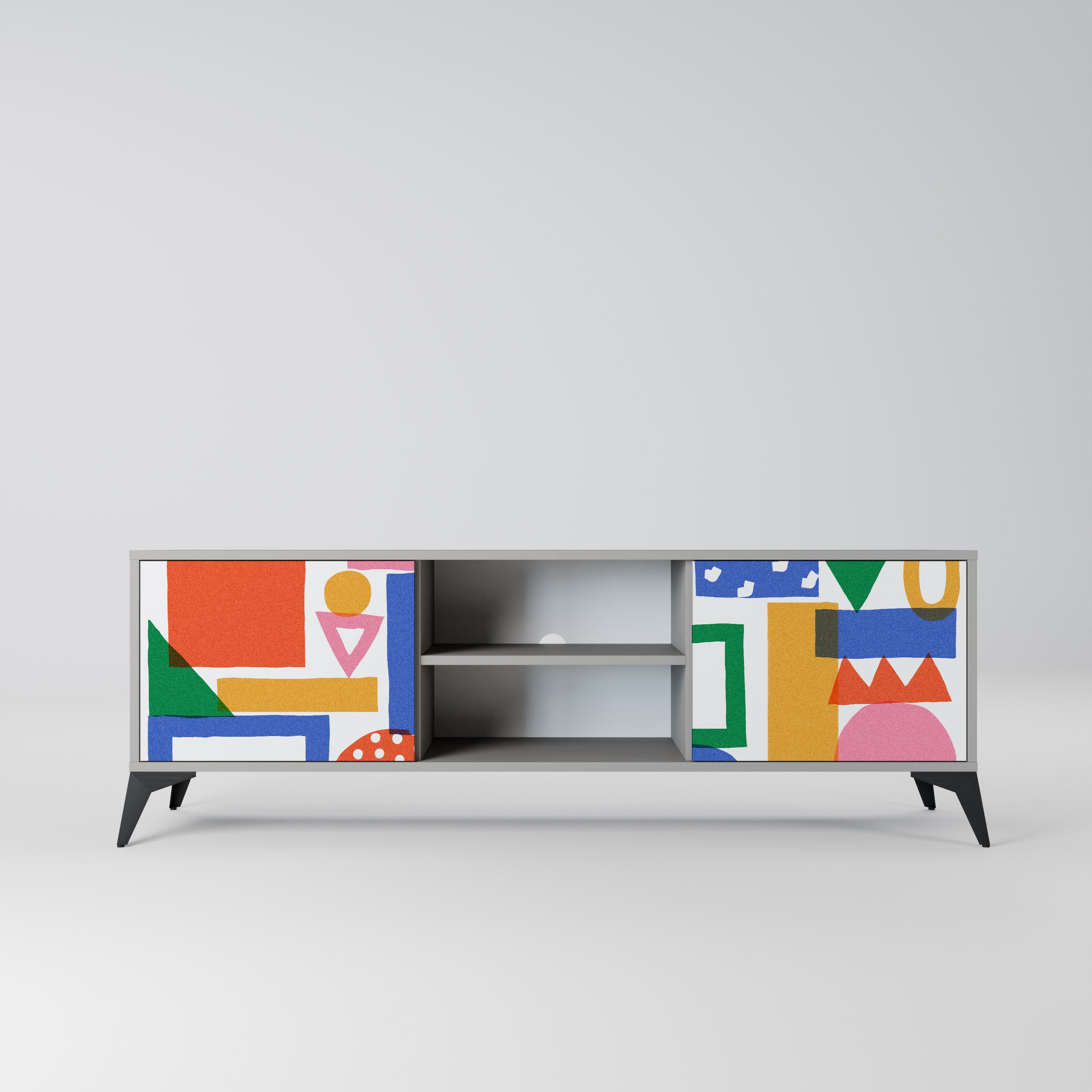 GEOMETRIC GLIMMER Szafka RTV 2-drzwiowa korpus Szary