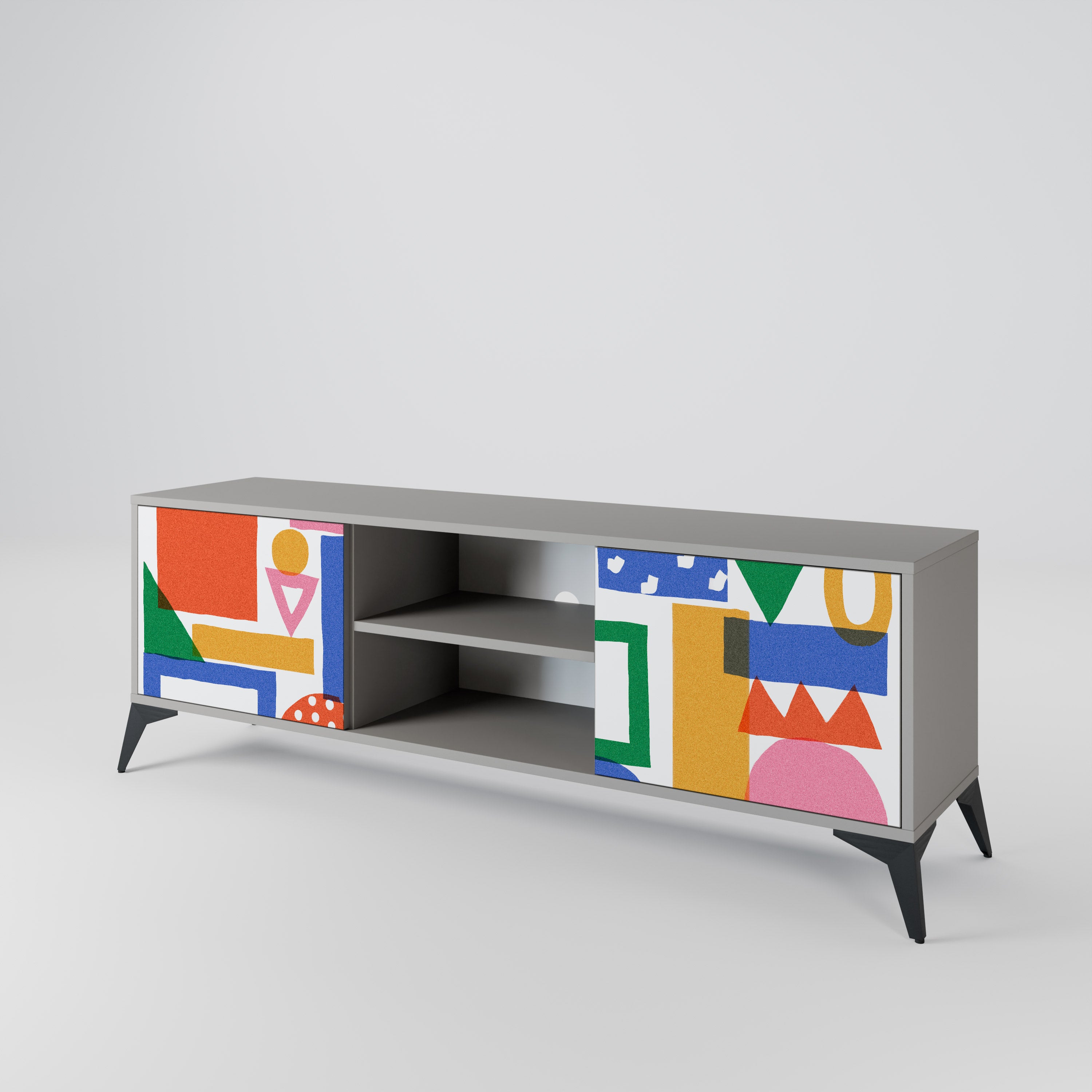 GEOMETRIC GLIMMER Szafka RTV 2-drzwiowa korpus Szary