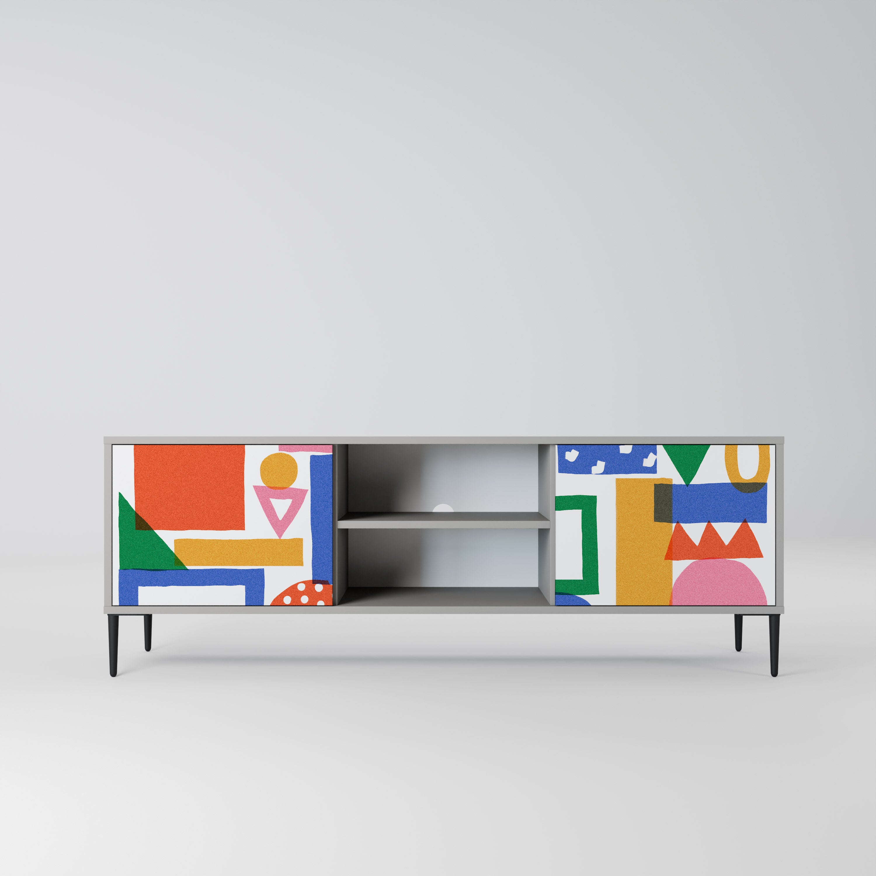GEOMETRIC GLIMMER Szafka RTV 2-drzwiowa korpus Szary