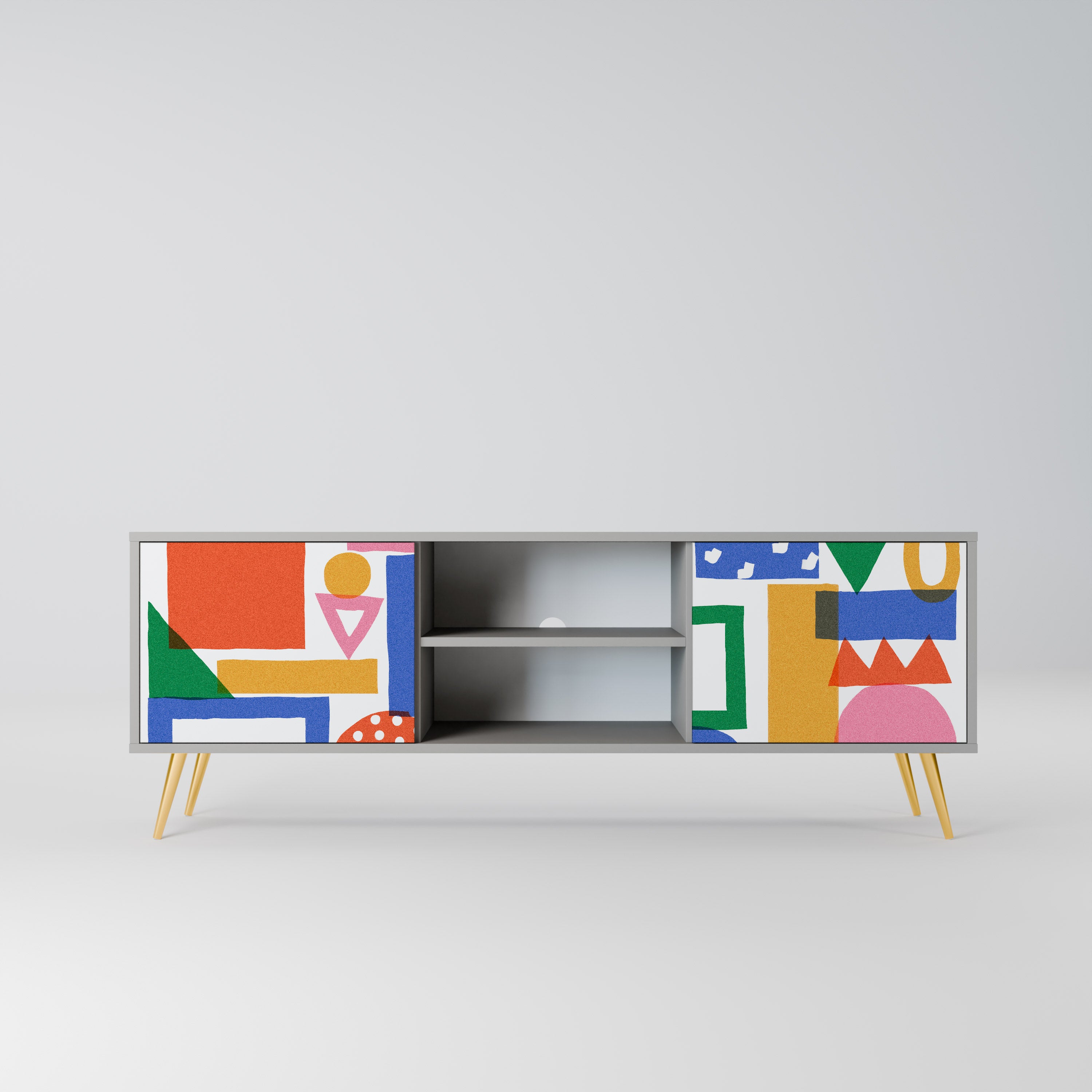 GEOMETRIC GLIMMER Szafka RTV 2-drzwiowa korpus Szary