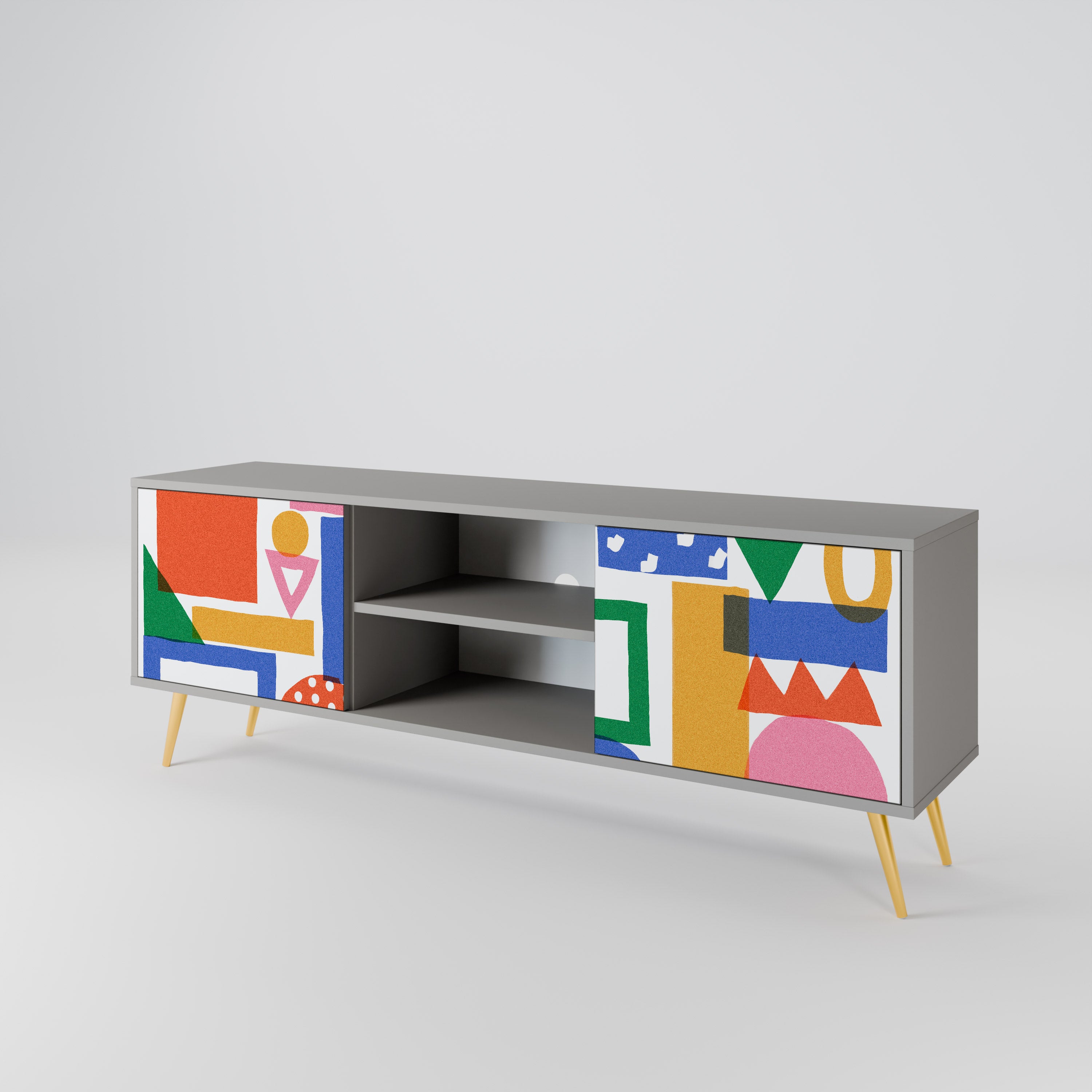 GEOMETRIC GLIMMER Szafka RTV 2-drzwiowa korpus Szary