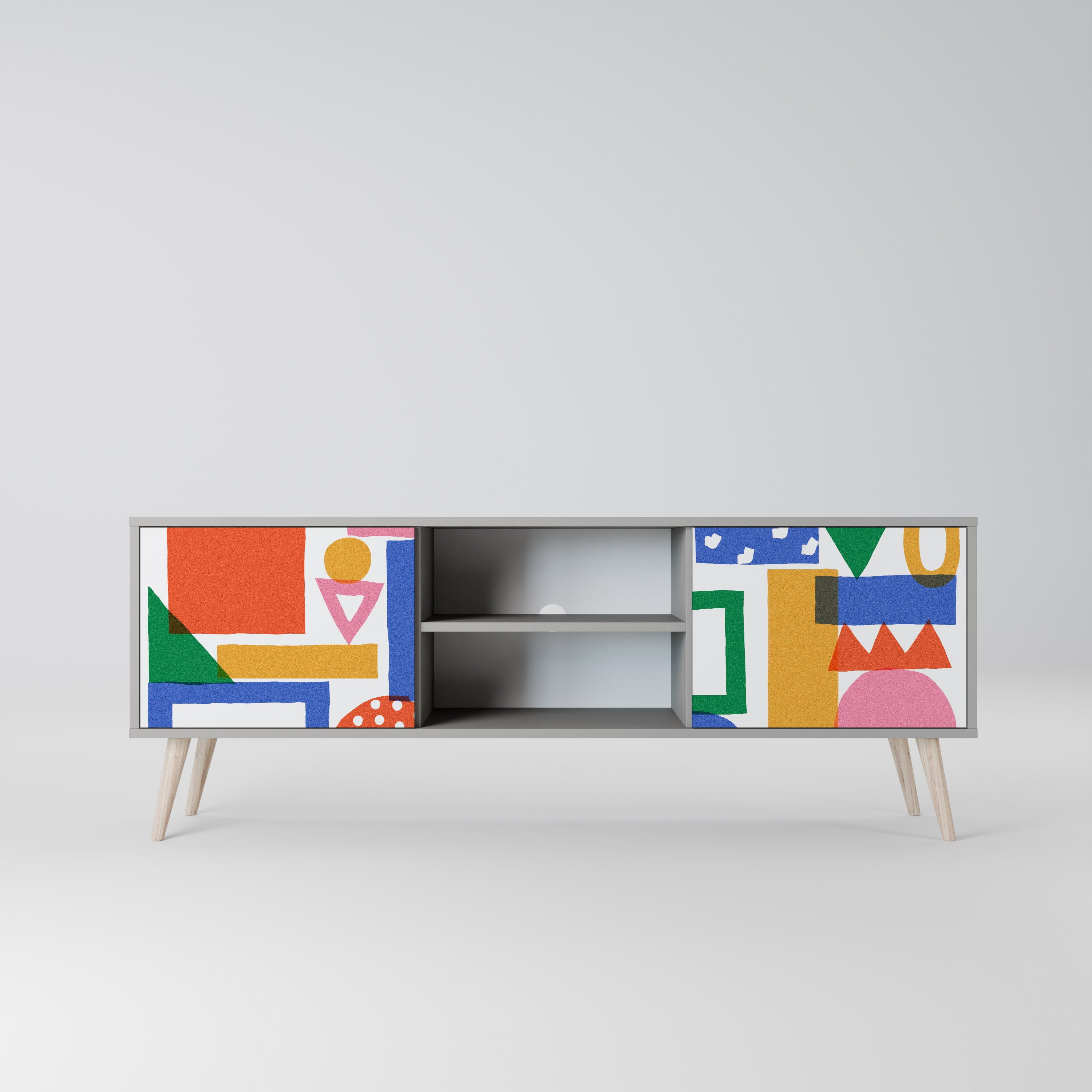 GEOMETRIC GLIMMER Szafka RTV 2-drzwiowa korpus Szary
