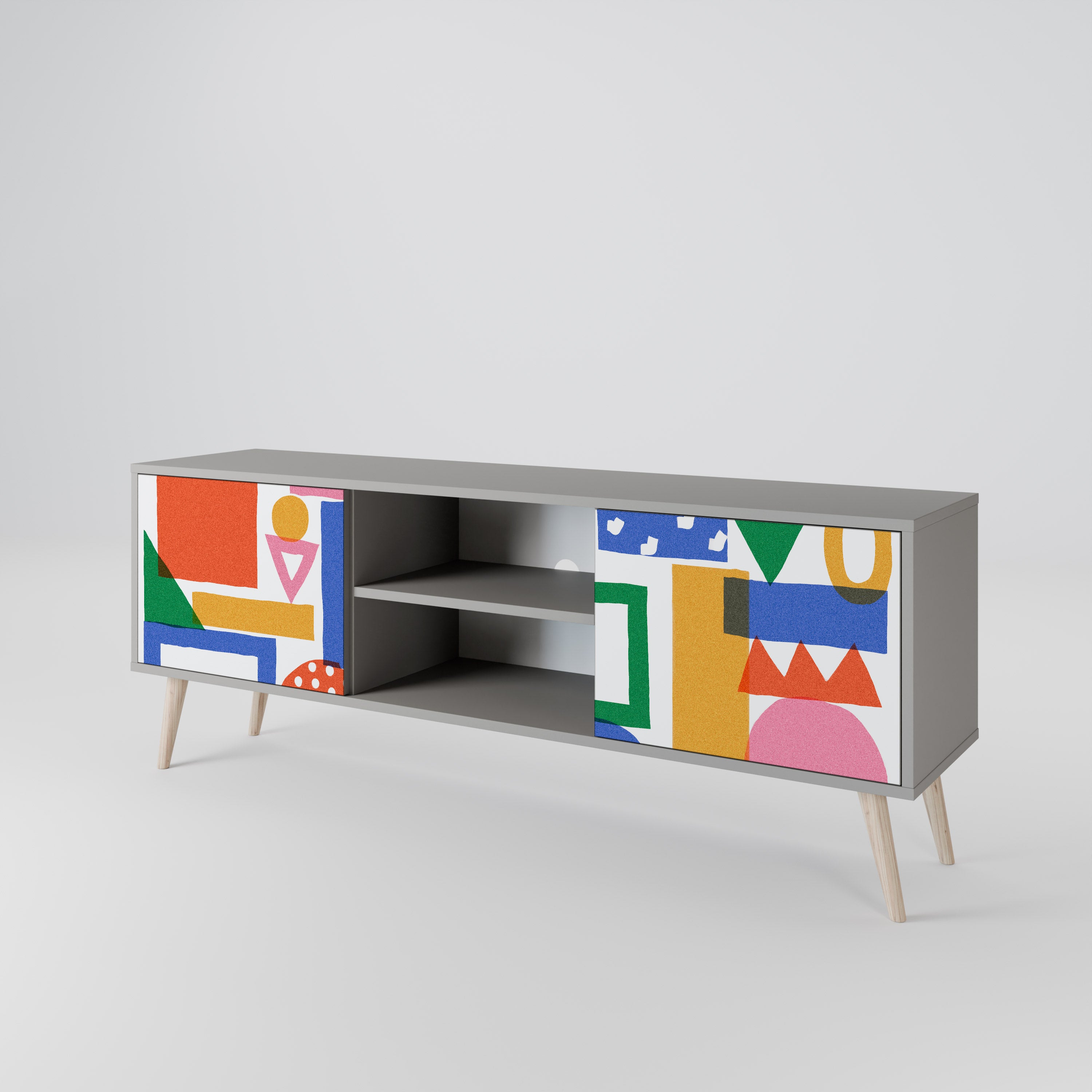 GEOMETRIC GLIMMER Szafka RTV 2-drzwiowa korpus Szary