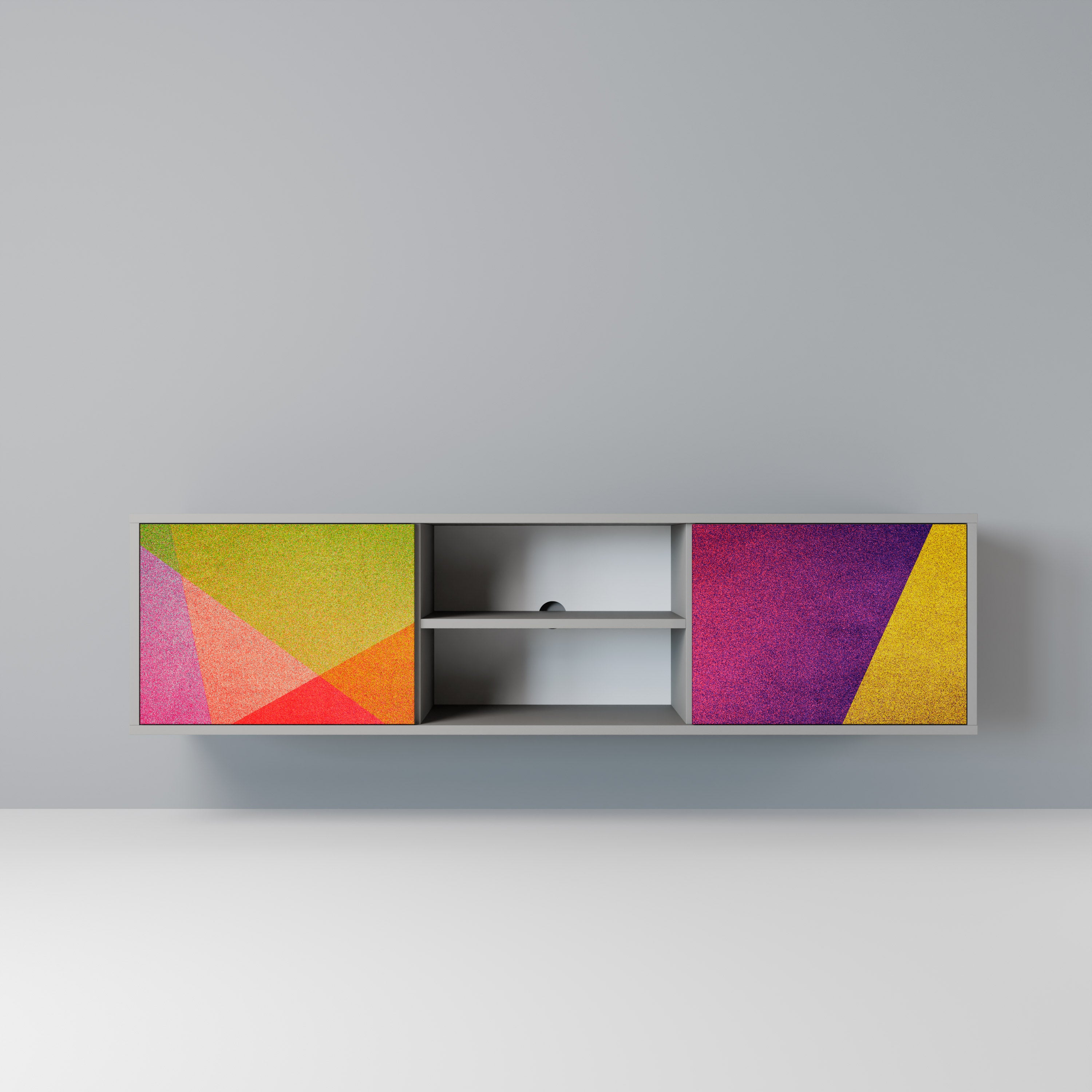 VIVID GEOMETRY Szafka RTV 2-drzwiowa korpus Szary
