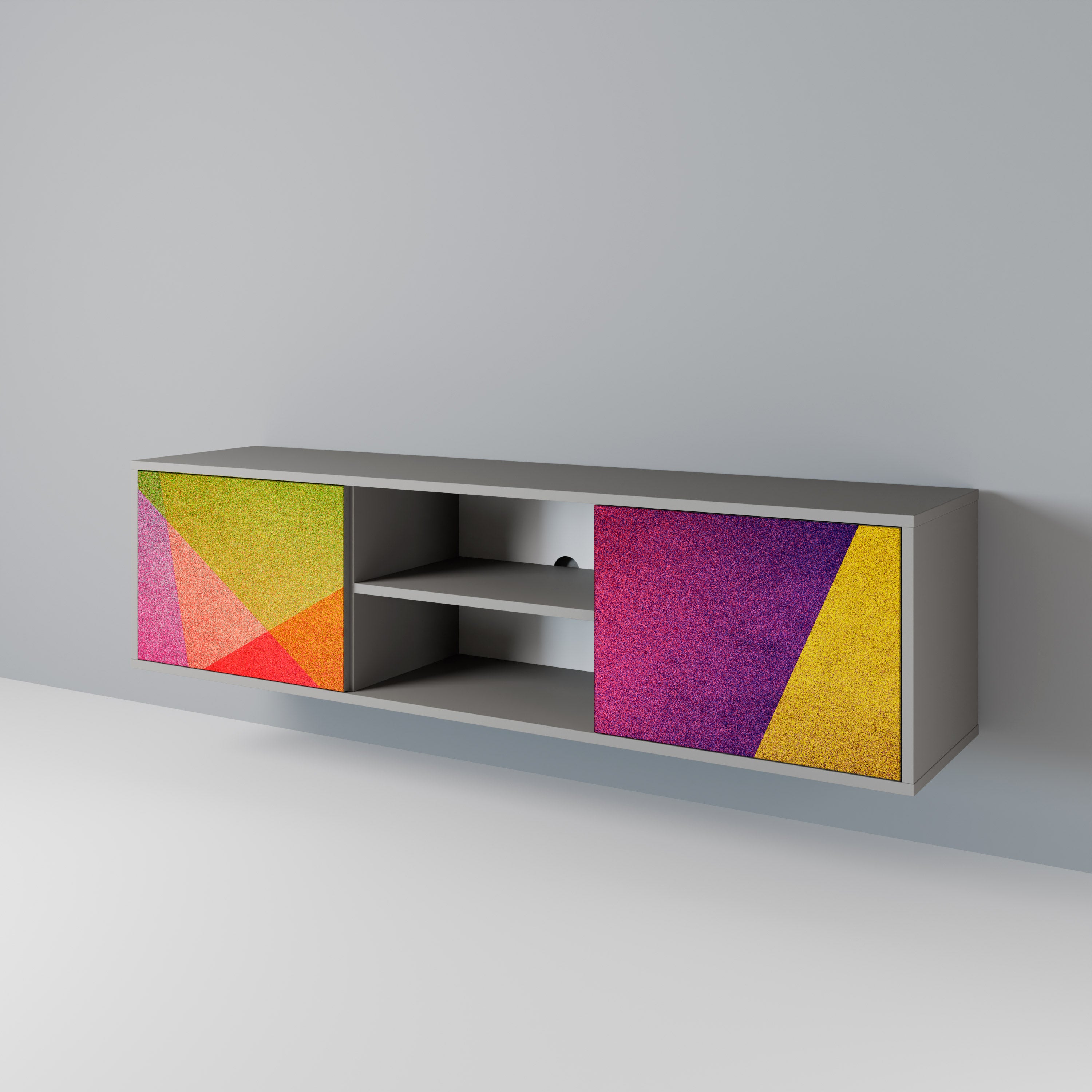 VIVID GEOMETRY Szafka RTV 2-drzwiowa korpus Szary