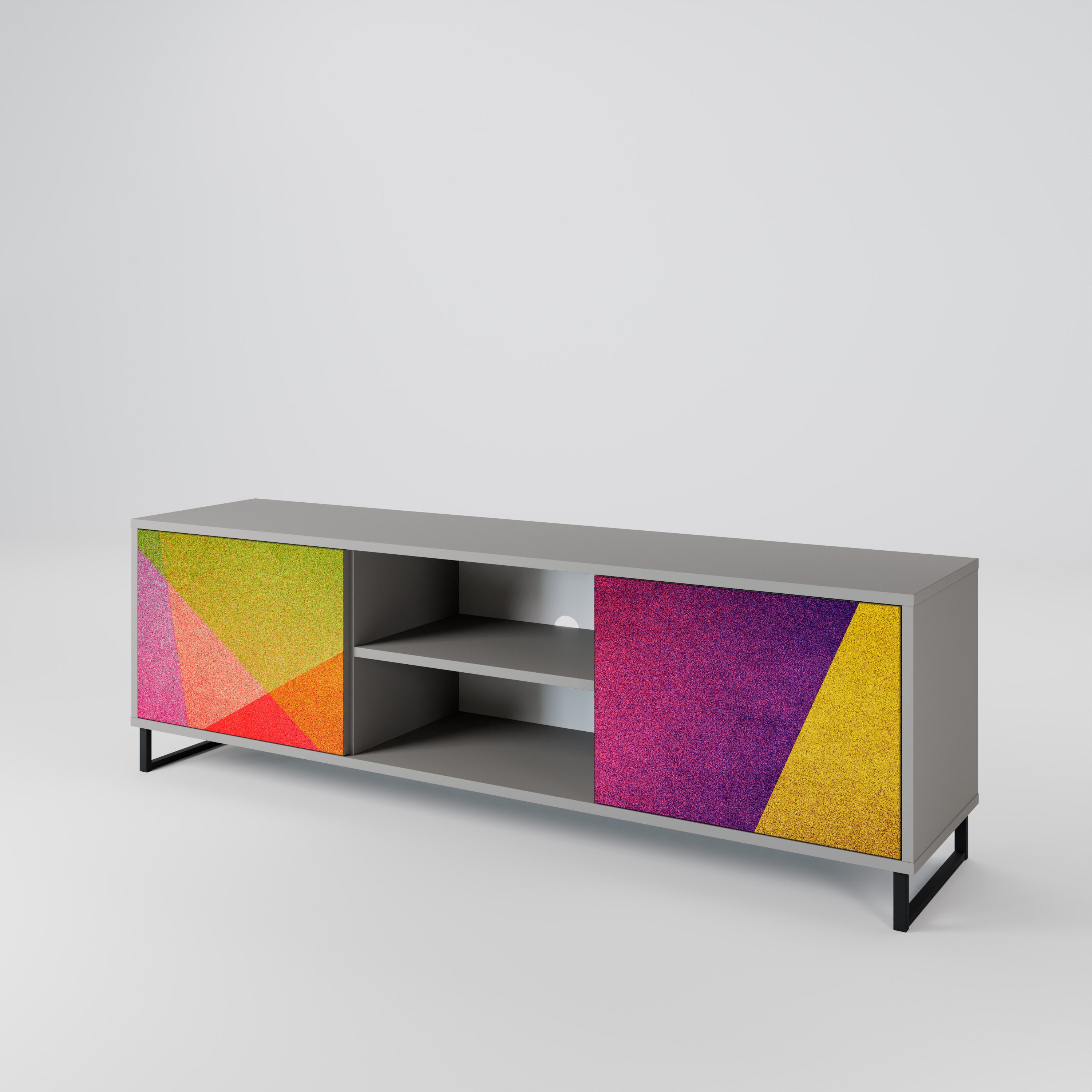 VIVID GEOMETRY Szafka RTV 2-drzwiowa korpus Szary