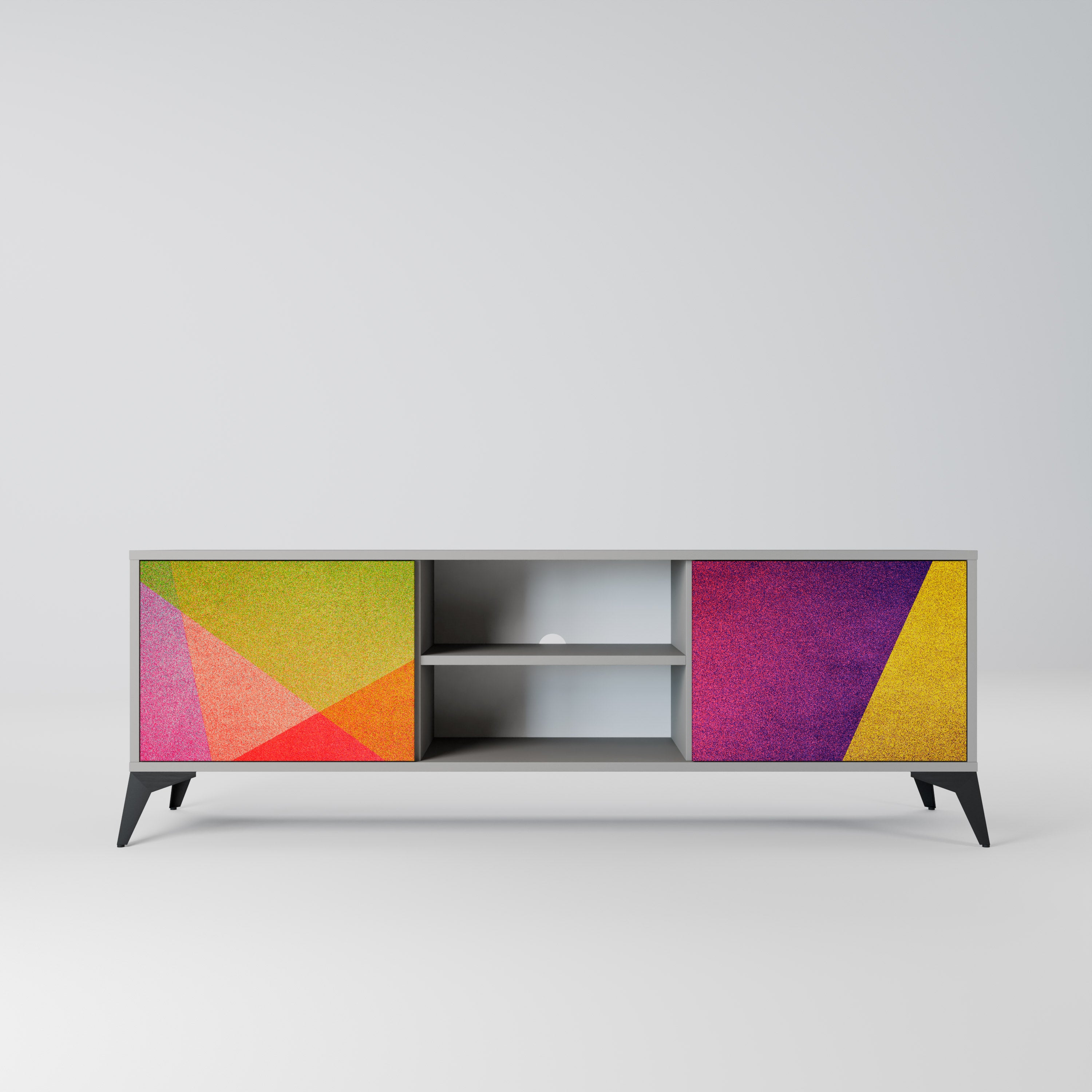 VIVID GEOMETRY Szafka RTV 2-drzwiowa korpus Szary