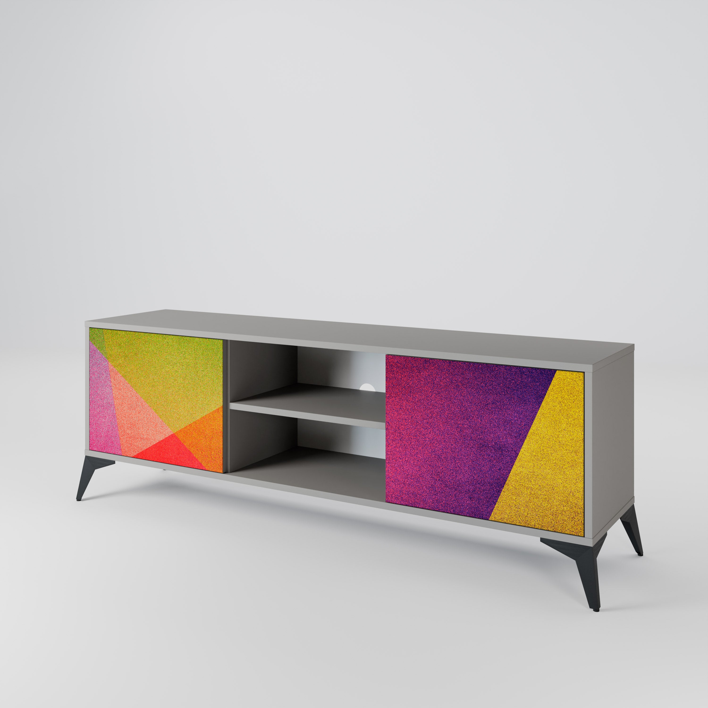 VIVID GEOMETRY Szafka RTV 2-drzwiowa korpus Szary