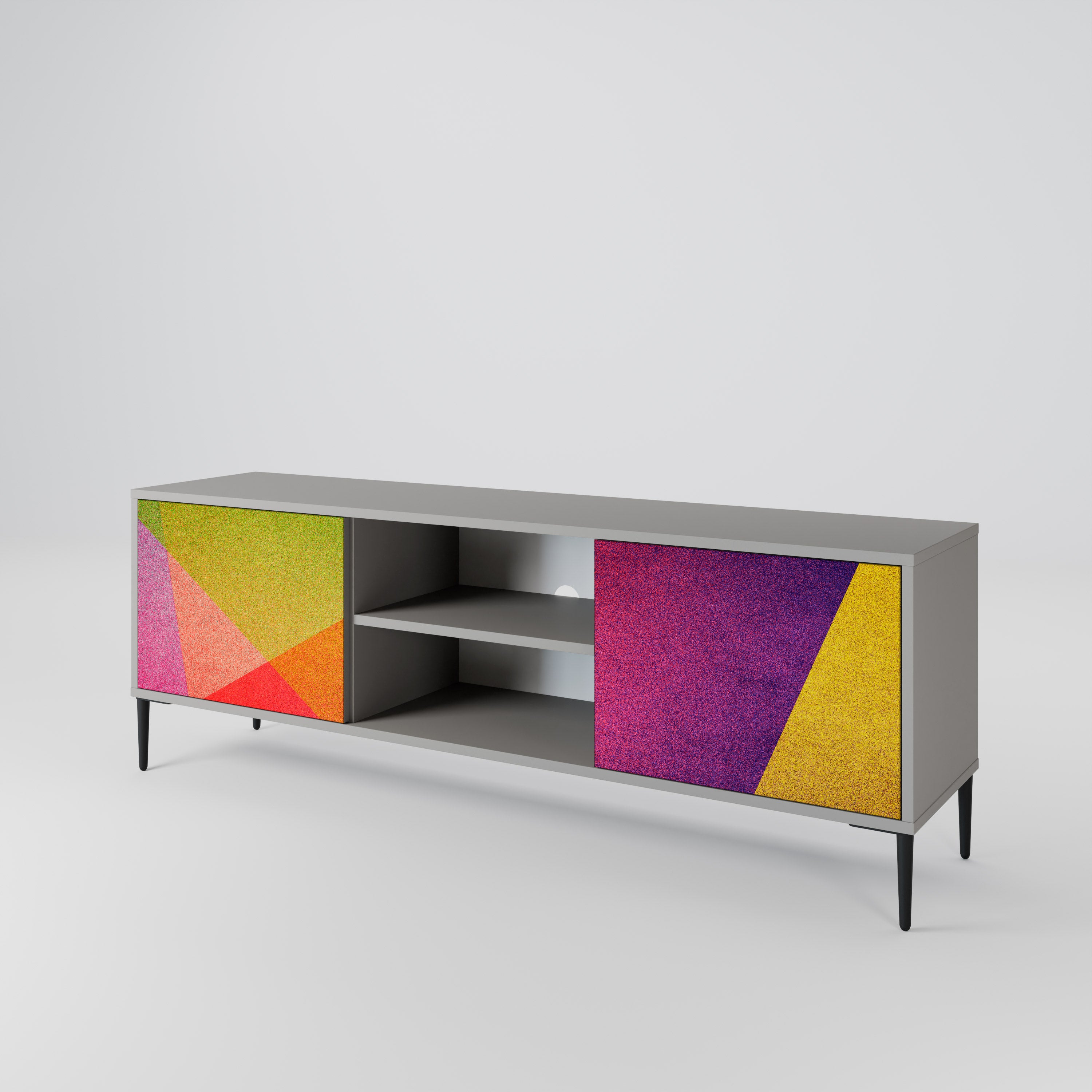 VIVID GEOMETRY Szafka RTV 2-drzwiowa korpus Szary