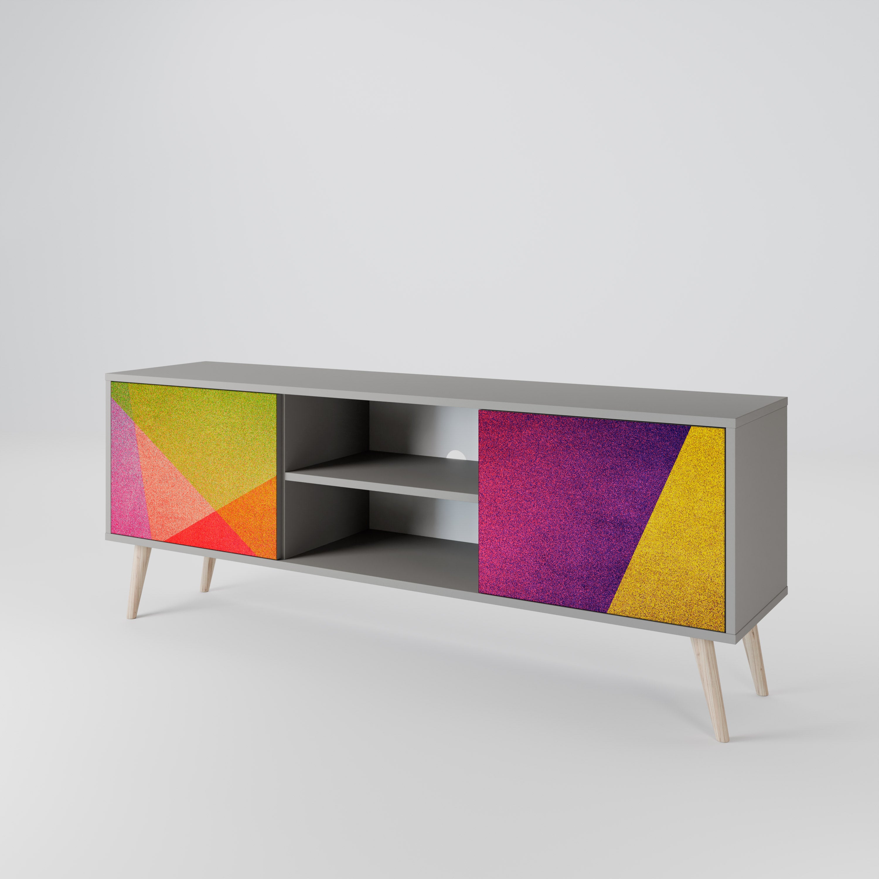VIVID GEOMETRY Szafka RTV 2-drzwiowa korpus Szary