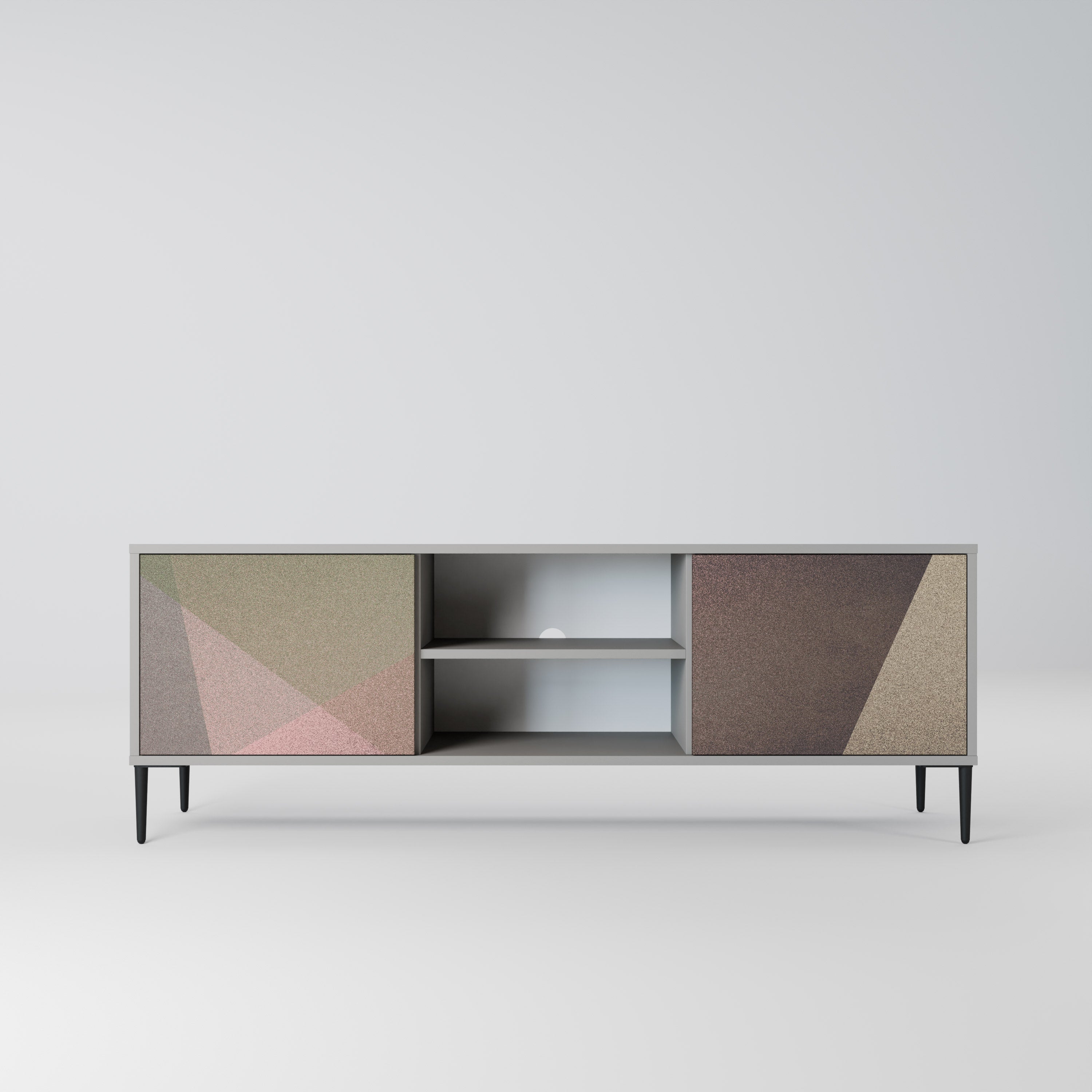 BEIGE GEOMETRY Szafka RTV 2-drzwiowa korpus Szary