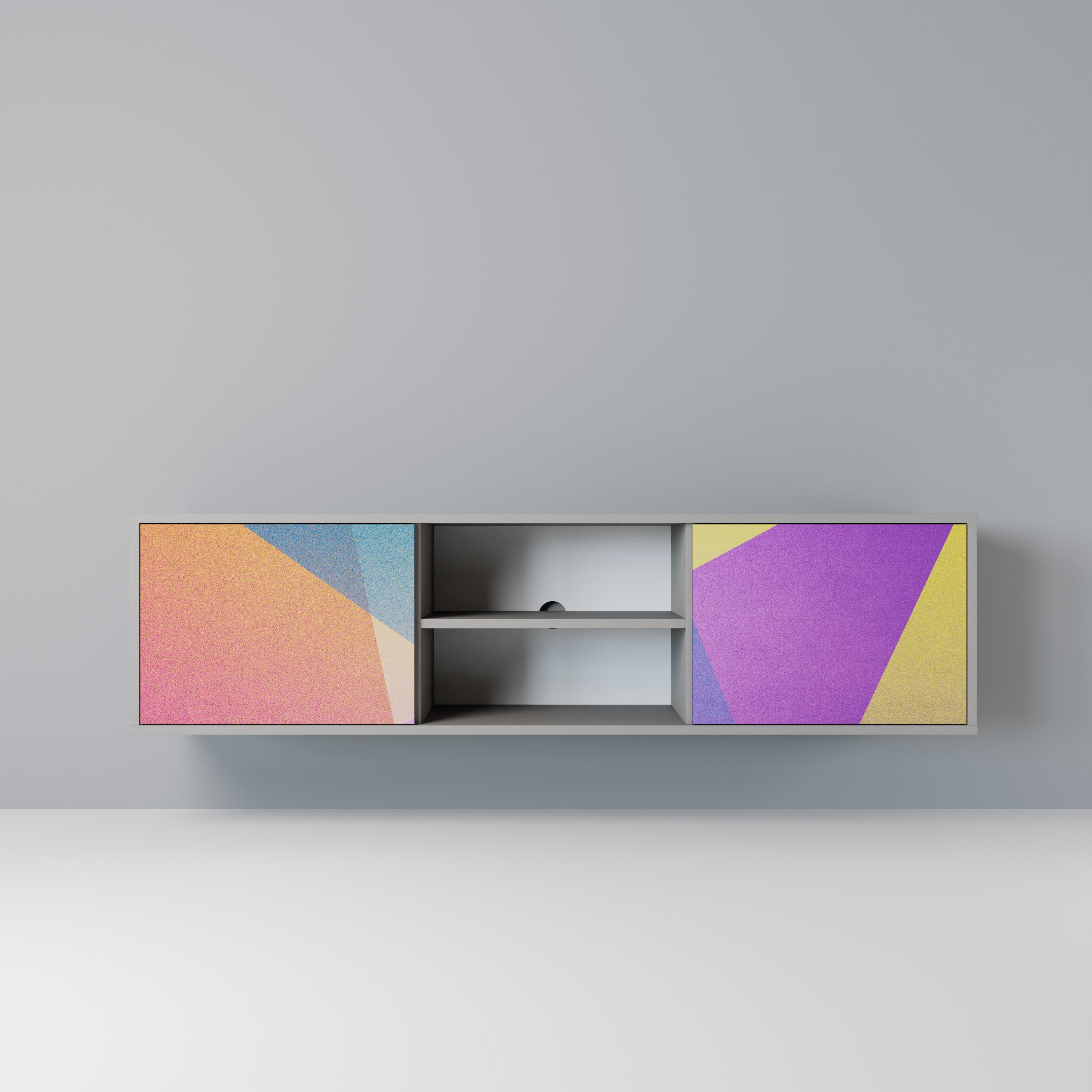 BRIGHT GEOMETRY Szafka RTV 2-drzwiowa korpus Szary